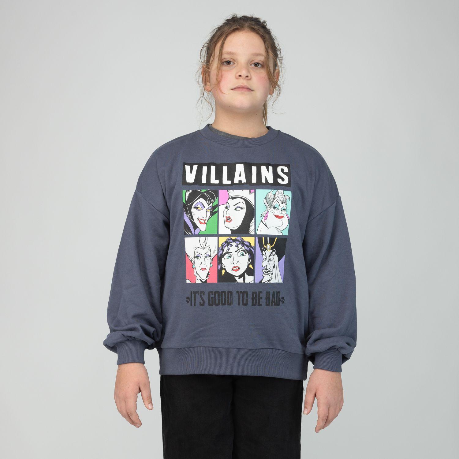 Poleron Niña Villanas Bad Gris Disney-0