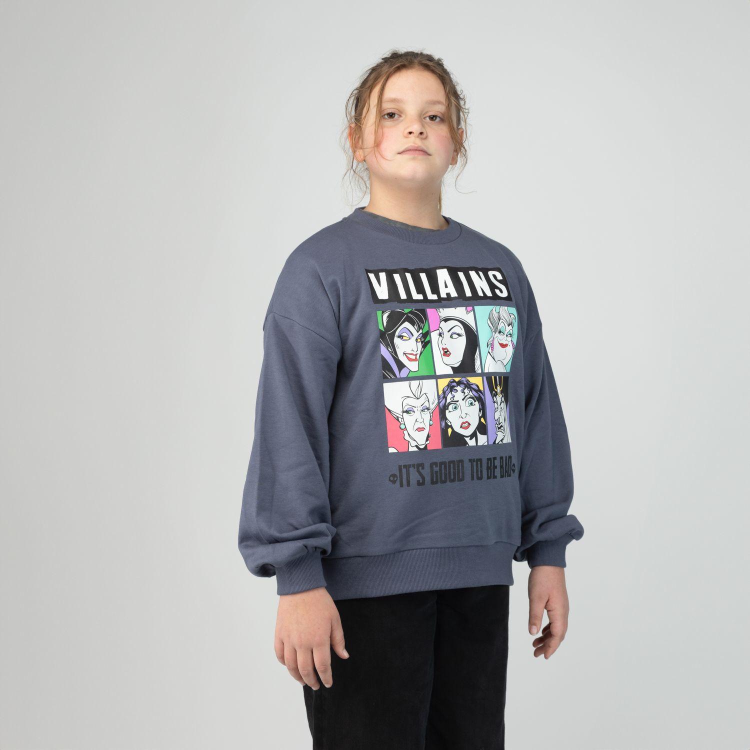 Poleron Niña Villanas Bad Gris Disney-1
