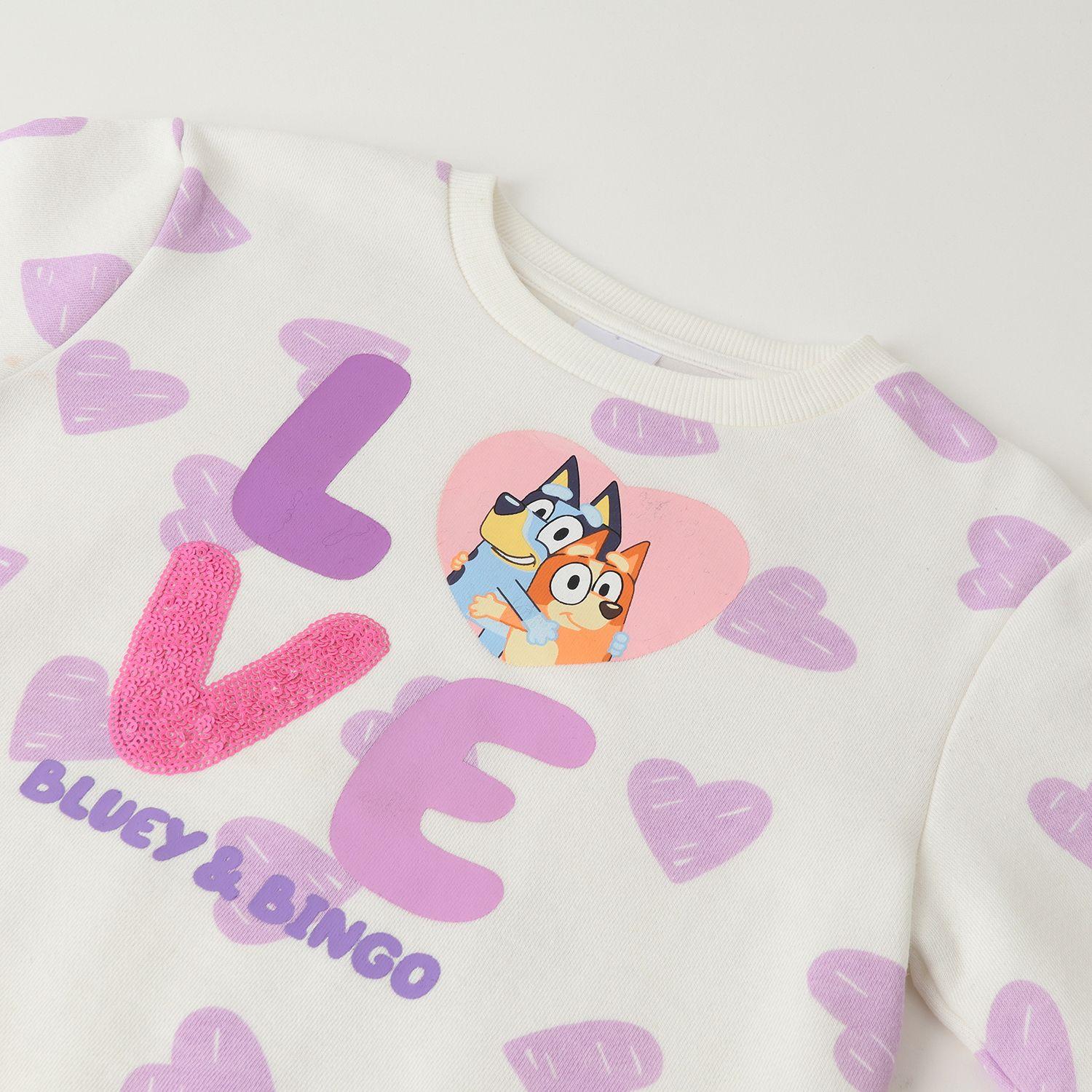 Poleron Cerrado Niña Love Blanco Bluey-1