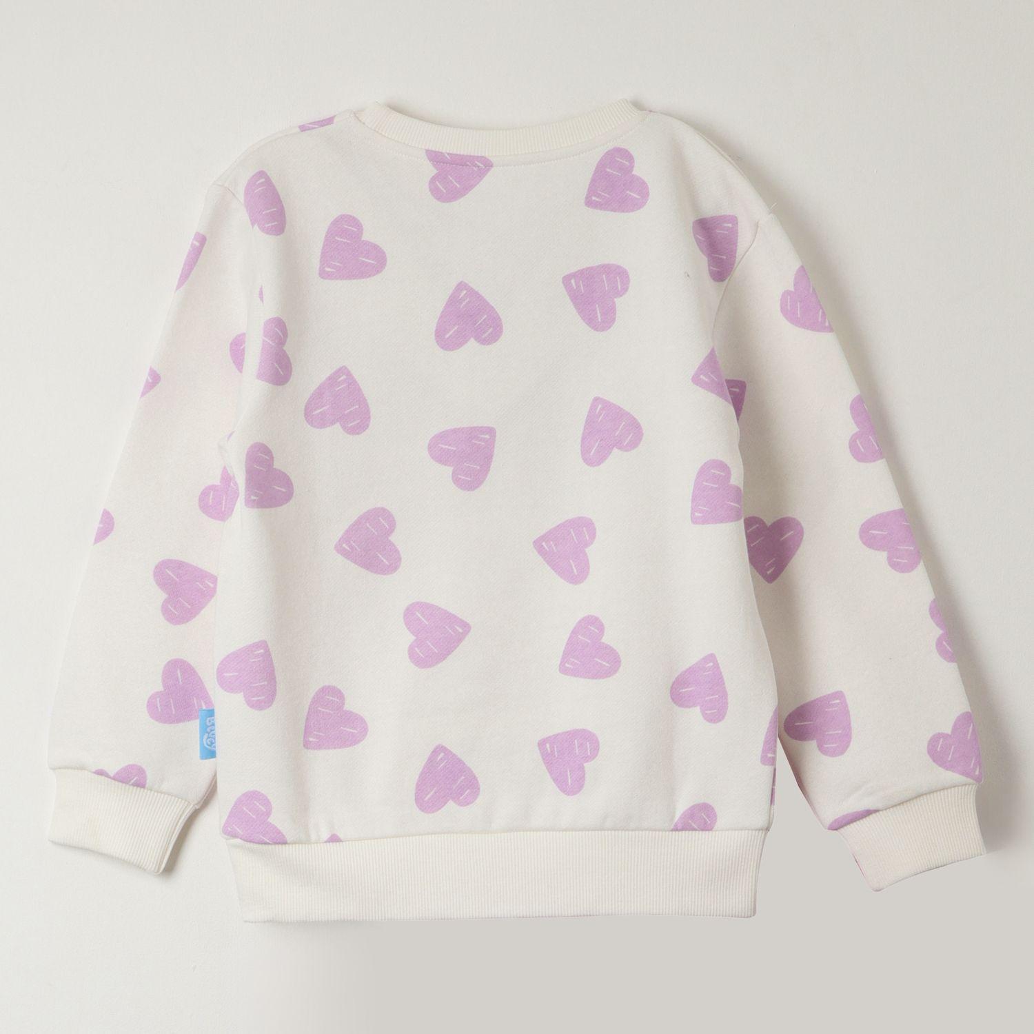 Poleron Cerrado Niña Love Blanco Bluey-2