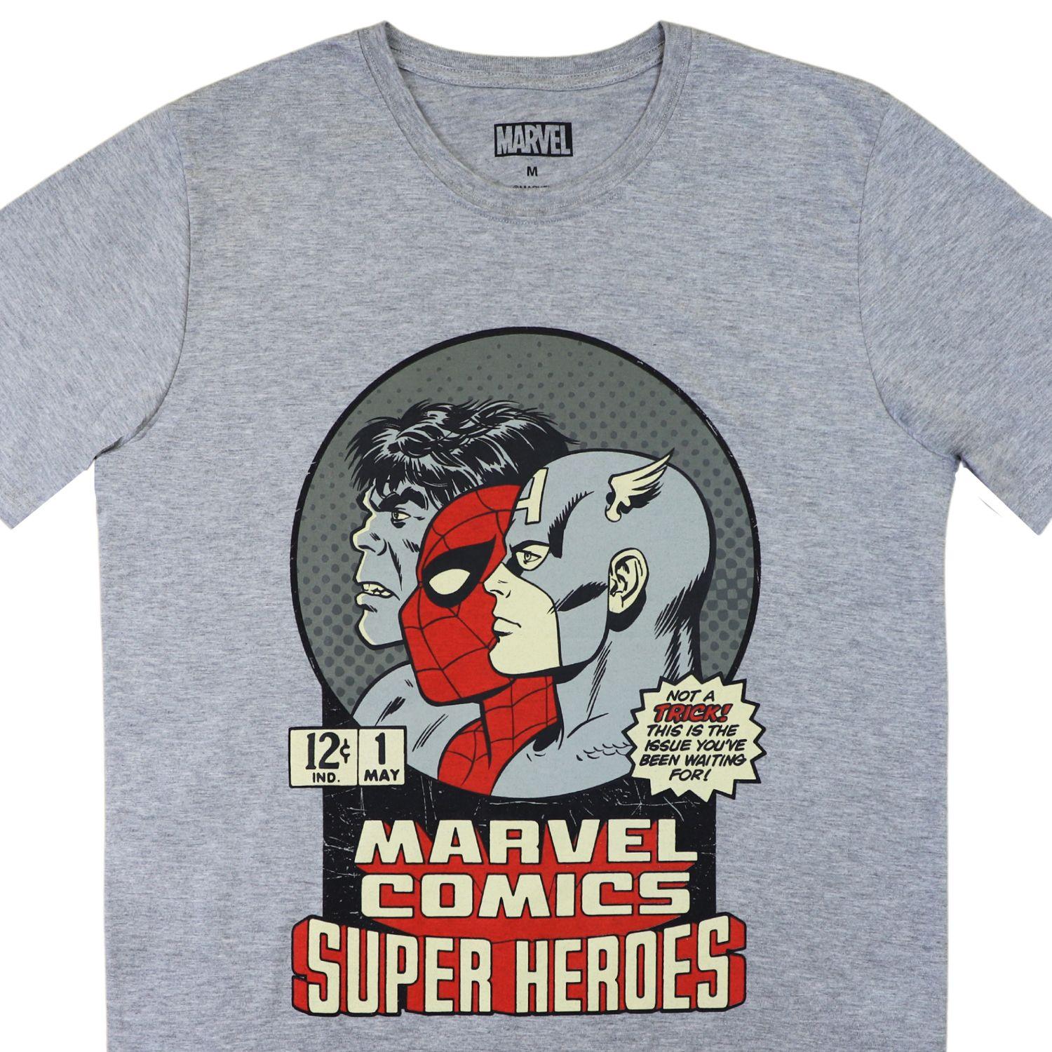 Polera Hombre Avengers Superheroes Gris Marvel-2