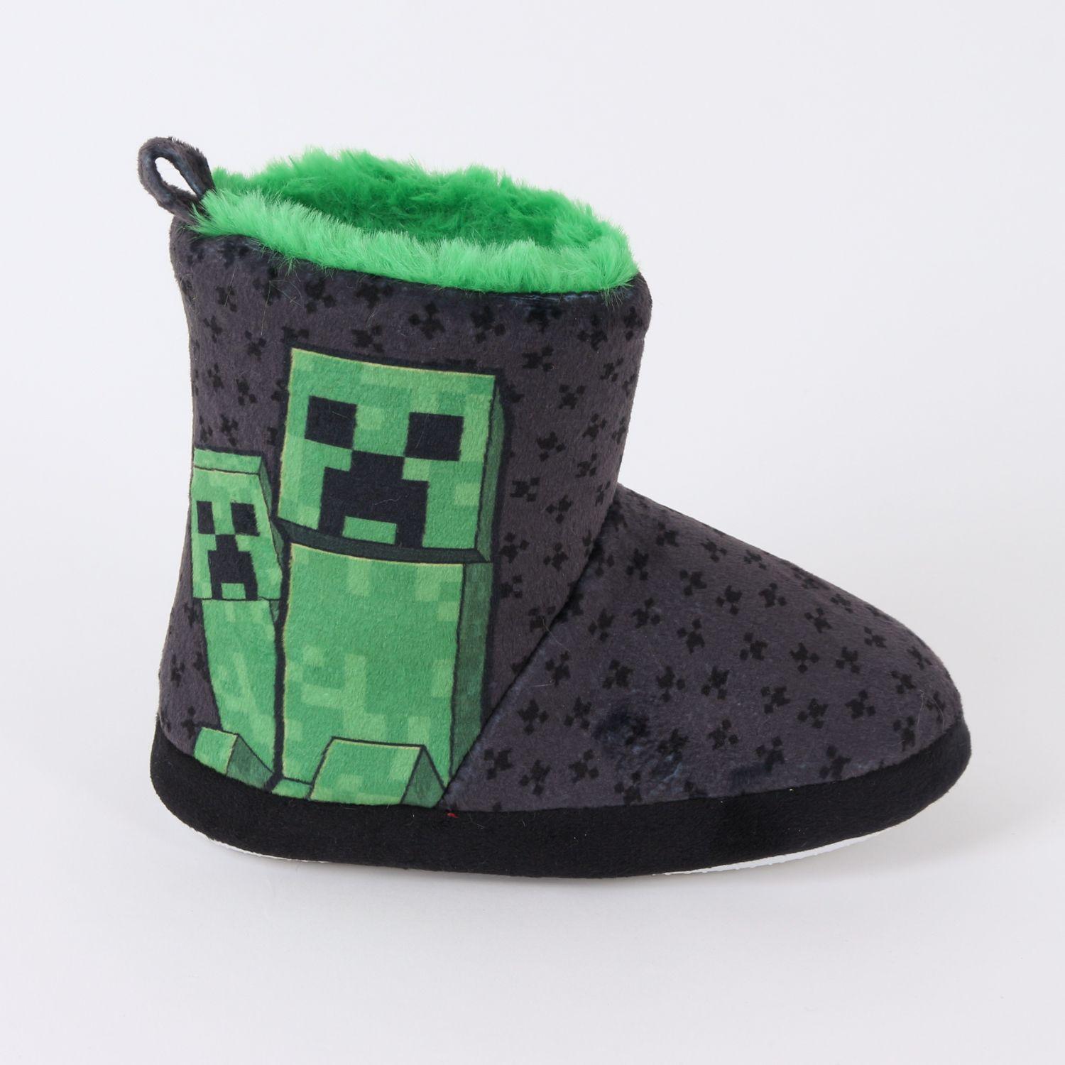 Pantufla Bota Niño Invernal Creepers Negro Minecraft-0