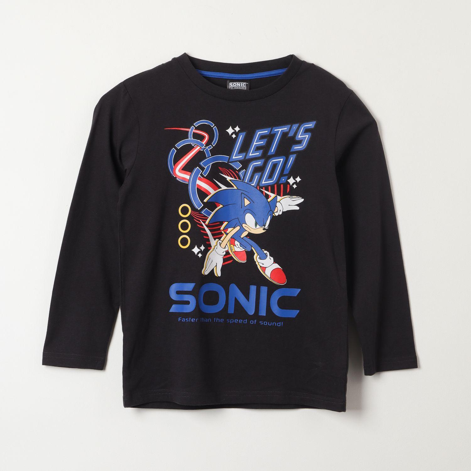 Polera Manga Larga Niño Lets Go! Negro Sonic-0