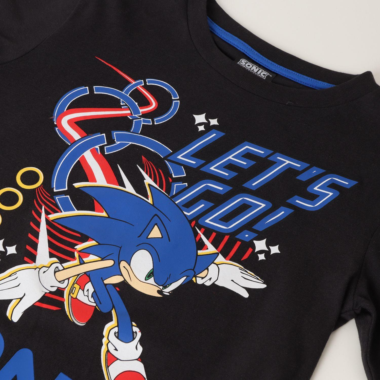 Polera Manga Larga Niño Lets Go! Negro Sonic-1