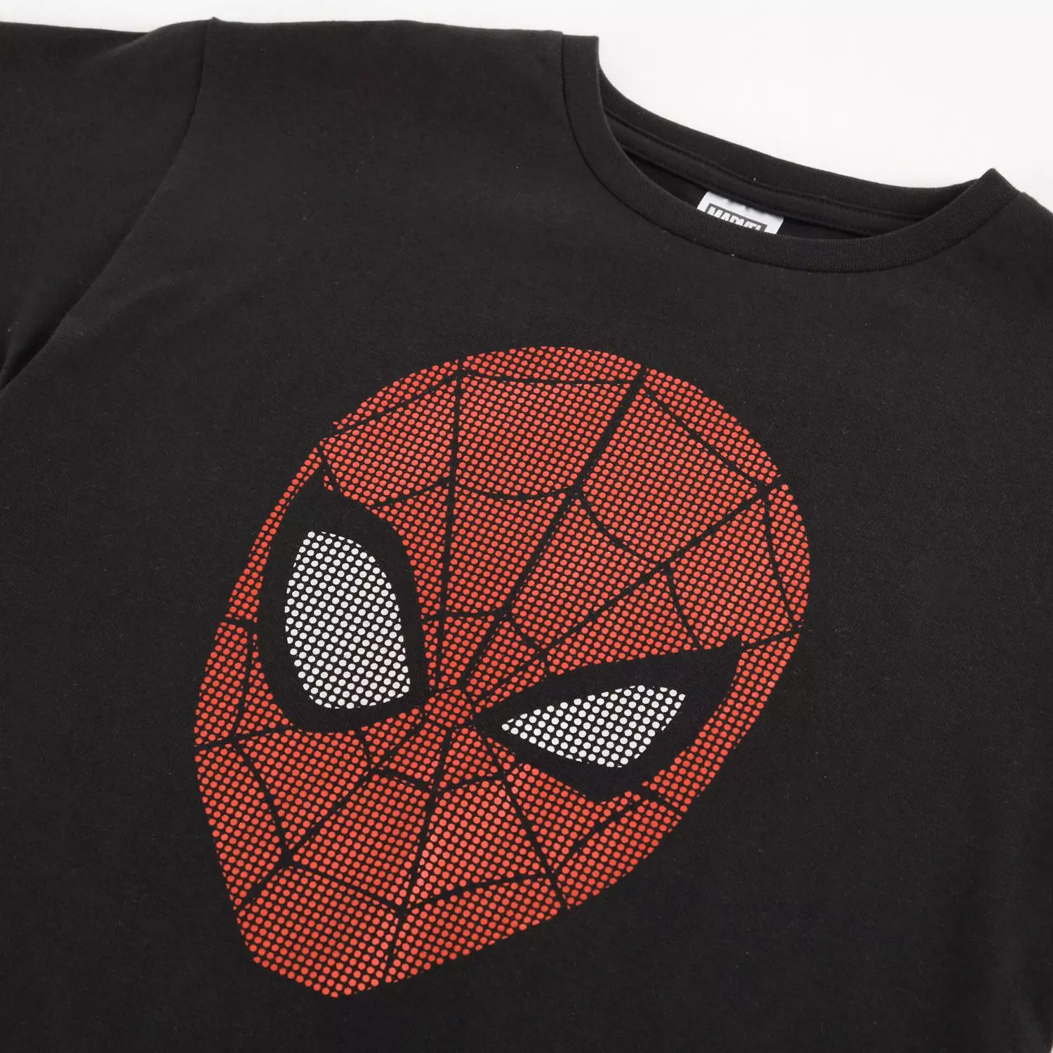 Polera Manga Corta Niño Spiderman Marvel Cara Negro-2