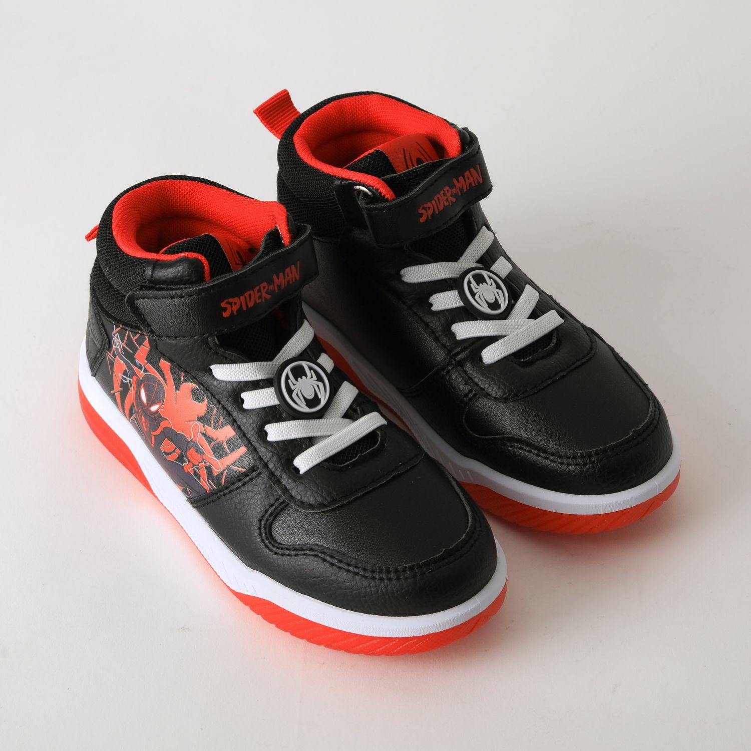 Zapatilla Caña Alta Niño Luces Spiderman Negro Marvel-1