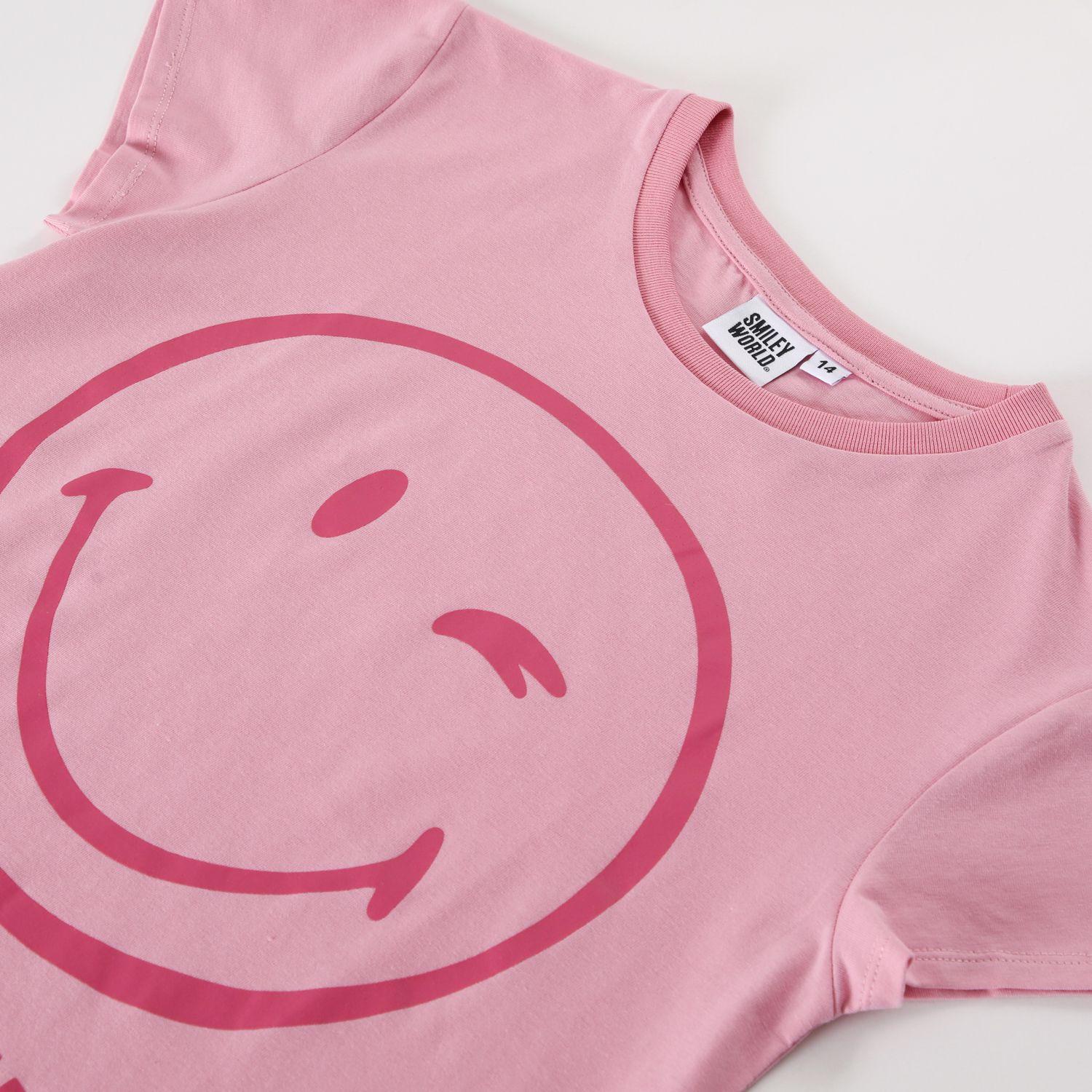 Pijama Corto Niña Cara Rosado Smiley-1