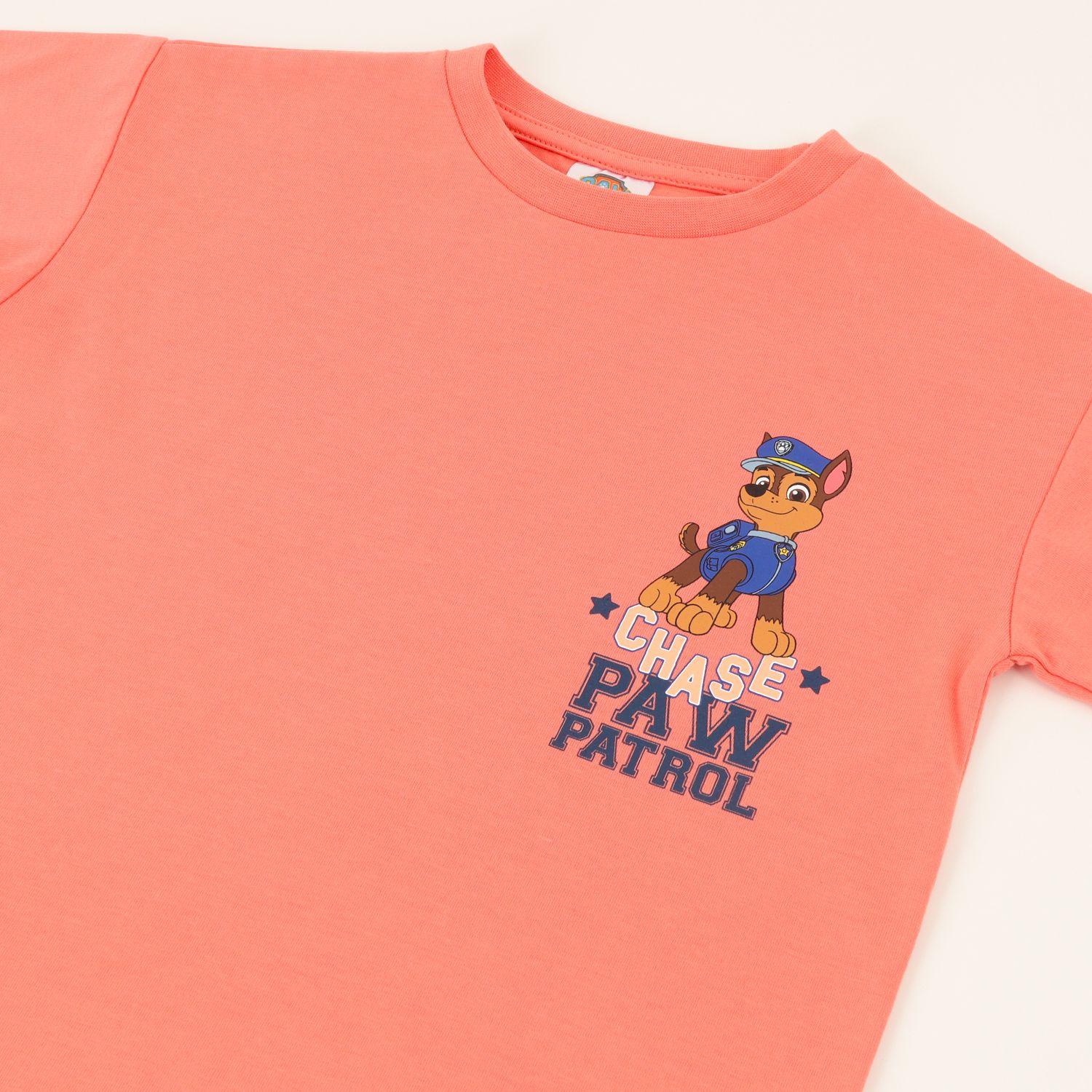 Polera Manga Corta Niño Chase Stars Naranjo Paw Patrol-1