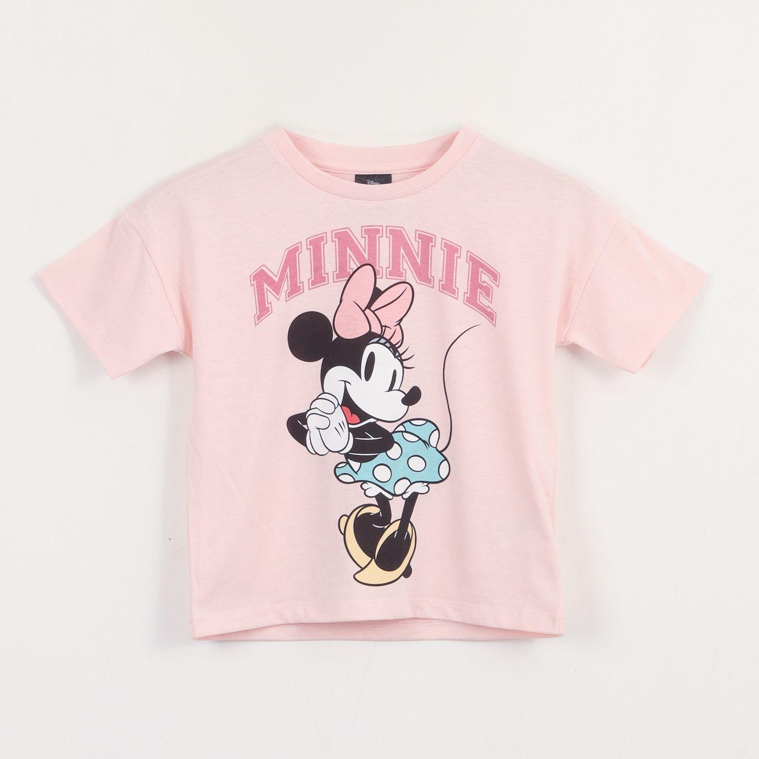 Polera Manga Corta Niña Rosado Personaje Minnie Disney-0