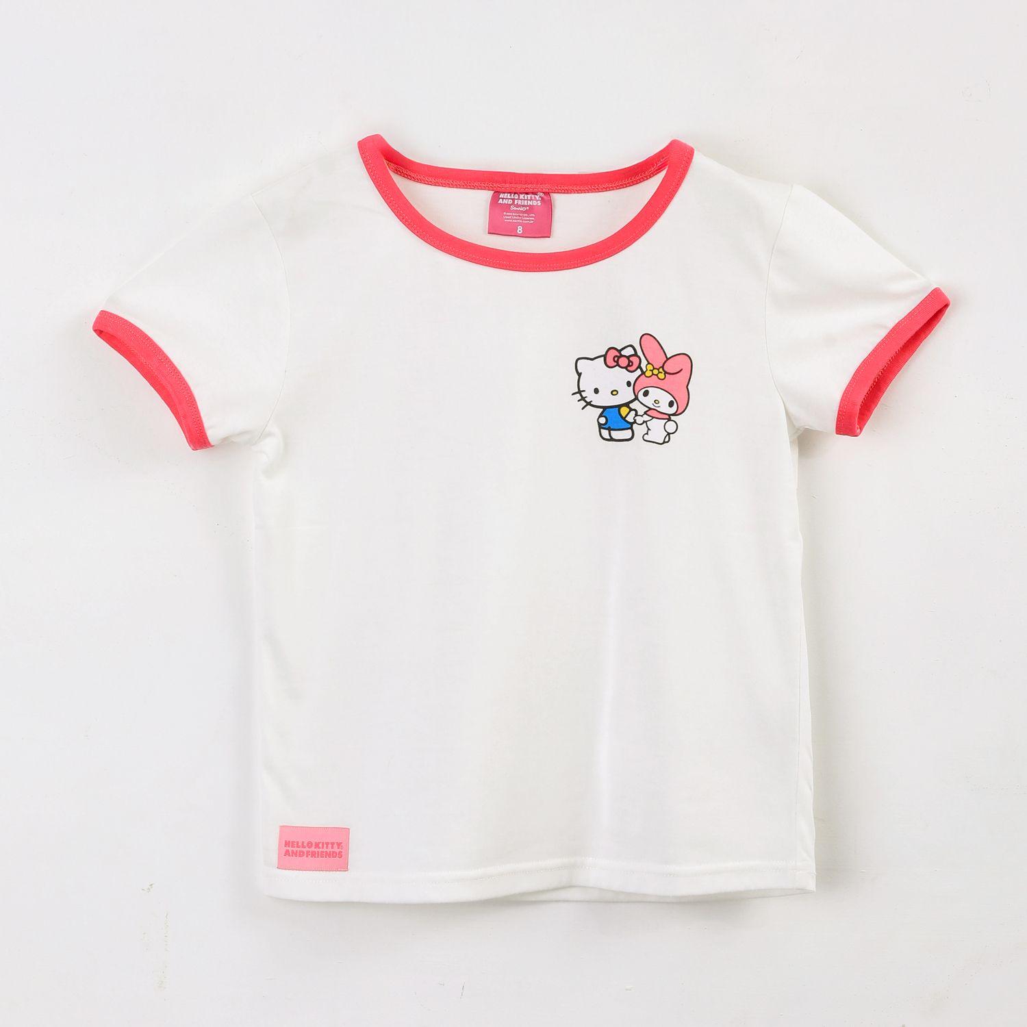 Polera Manga Corta Niña Hello Kitty My Melody Blanco-0