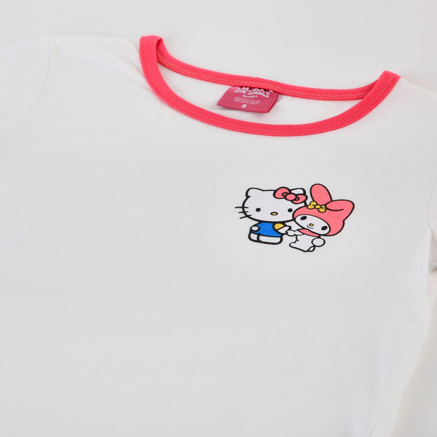 Polera Manga Corta Niña Hello Kitty My Melody Blanco-2