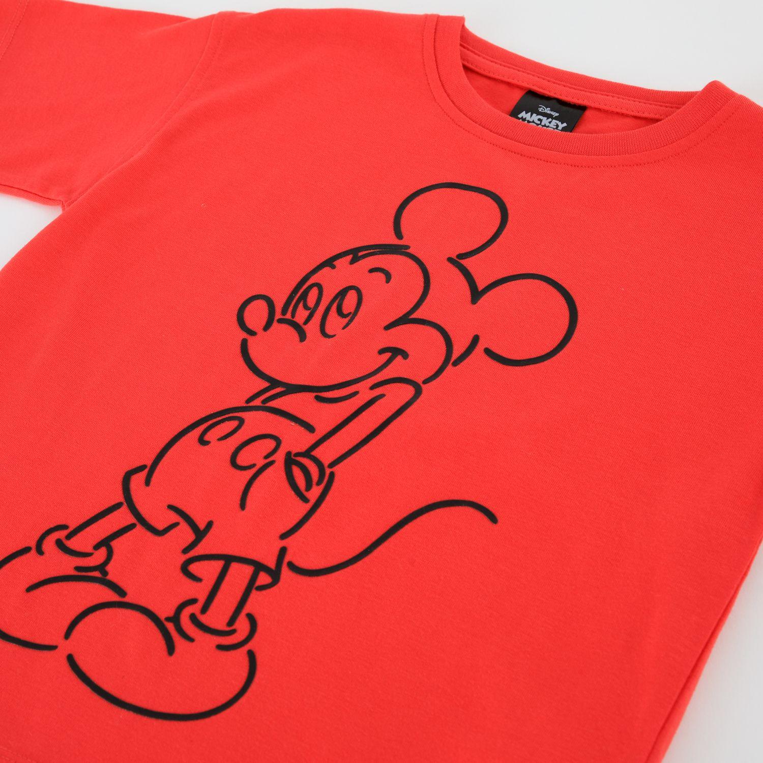 Polera Manga Corta Niño Mickey Disney Outline Rojo-3