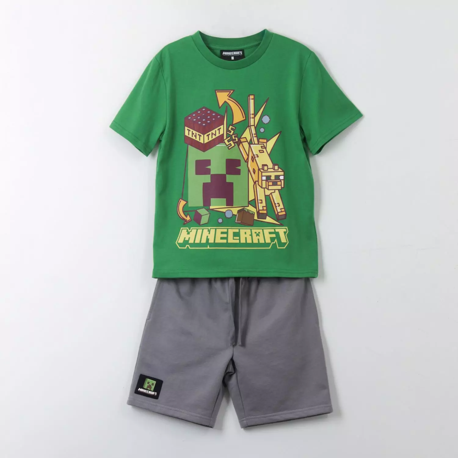 Conjunto Niño Verde Short Cordón Creeper Minecraft-0