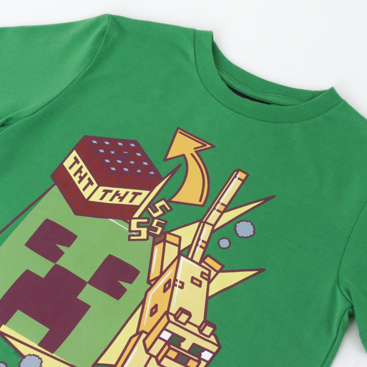 Conjunto Niño Verde Short Cordón Creeper Minecraft-2