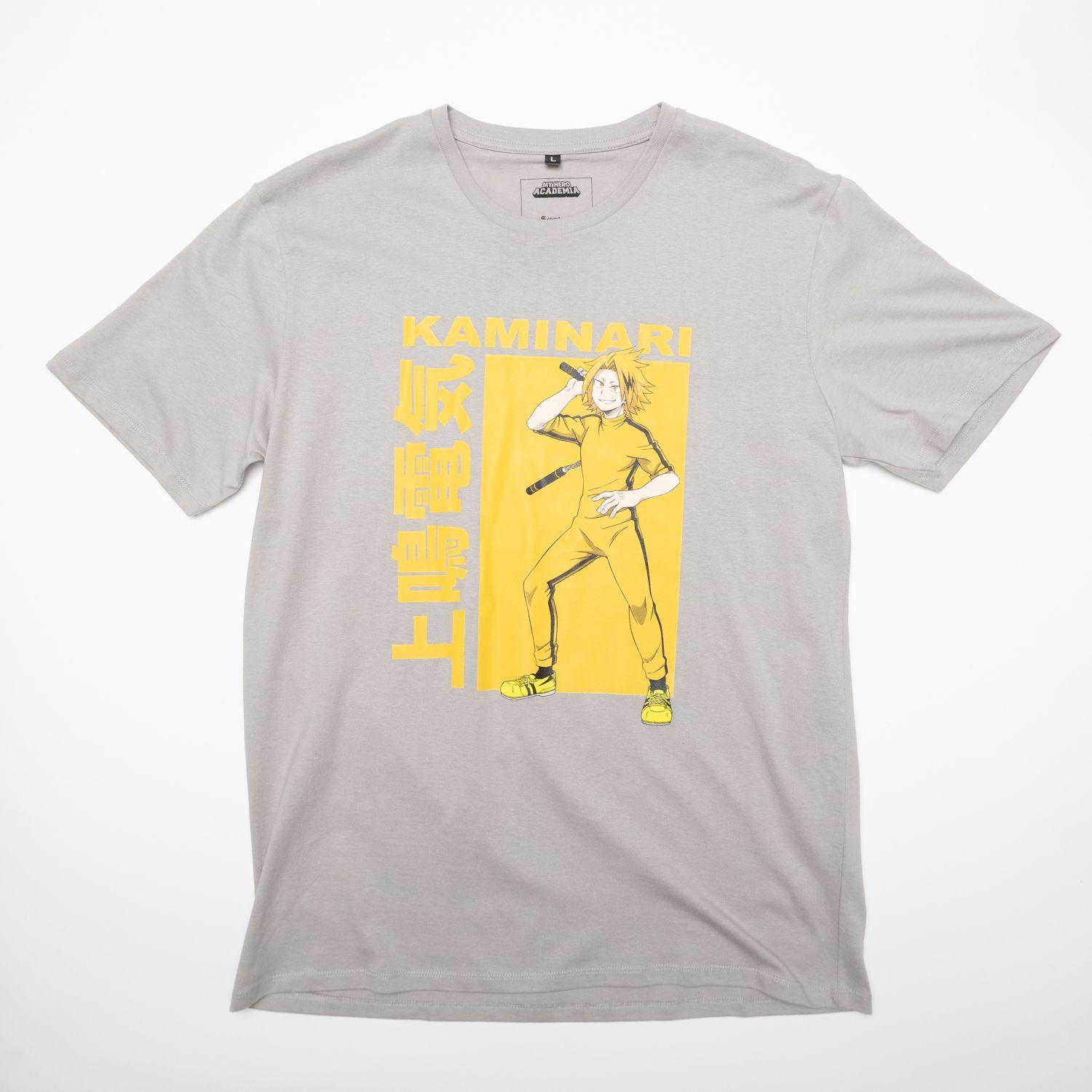 Polera Hombre  My Hero Academia  Kaminari Gris-0
