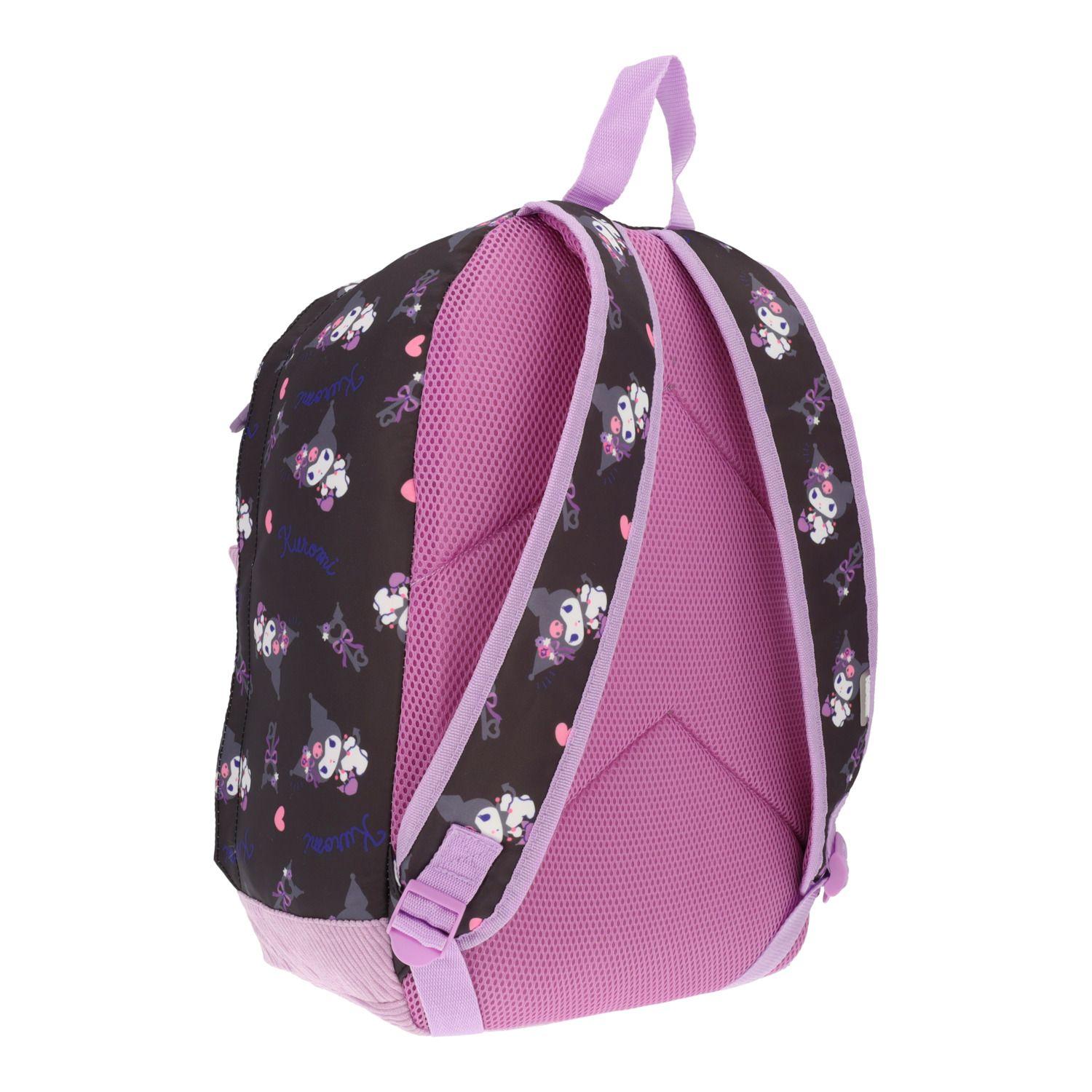 Mochila Escolar Niña Kuromi Print Bolsillo Rosa Hello Kitty-5