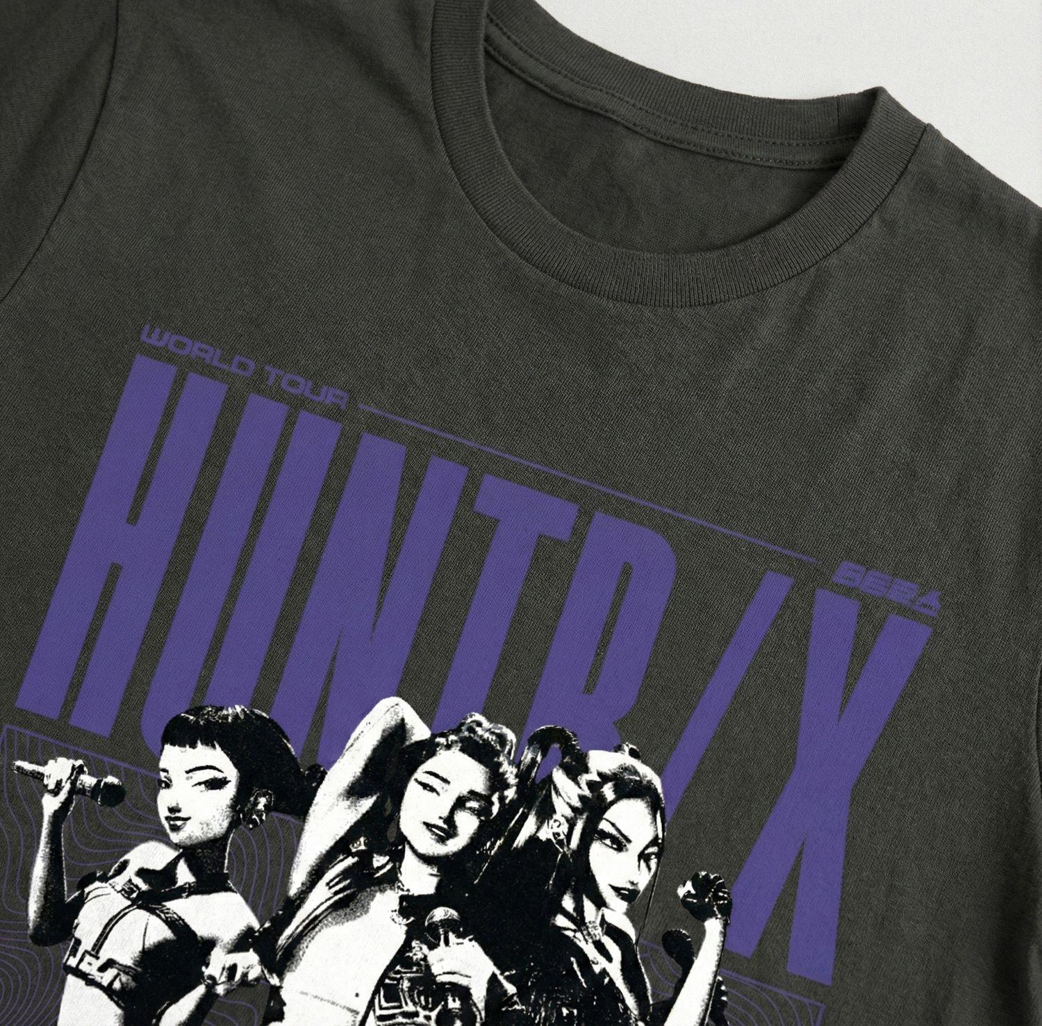 Polera Manga Corta Niña World Tour Gris Kpop Demon Hunters-3