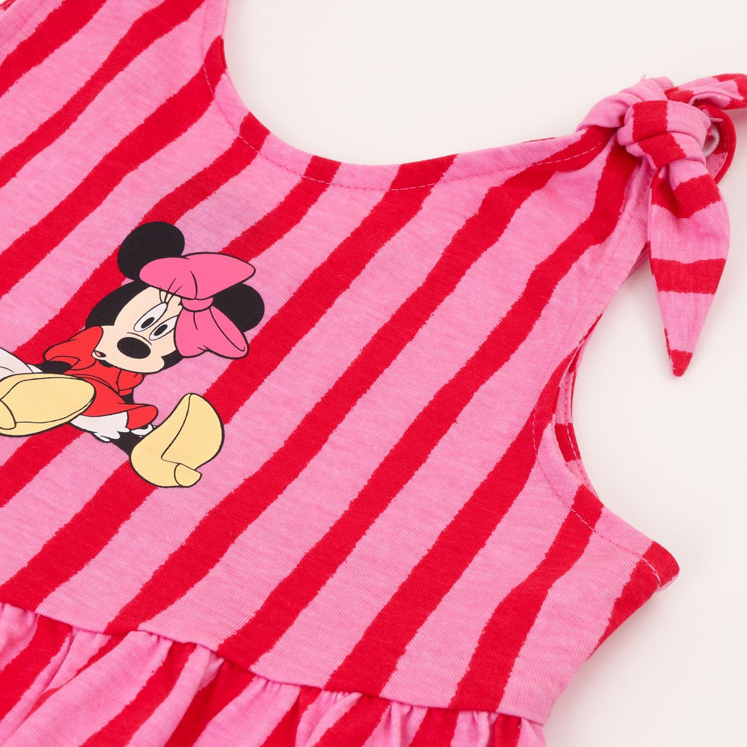 Vestido Niña Rosado Rayas Minnie Disney-2