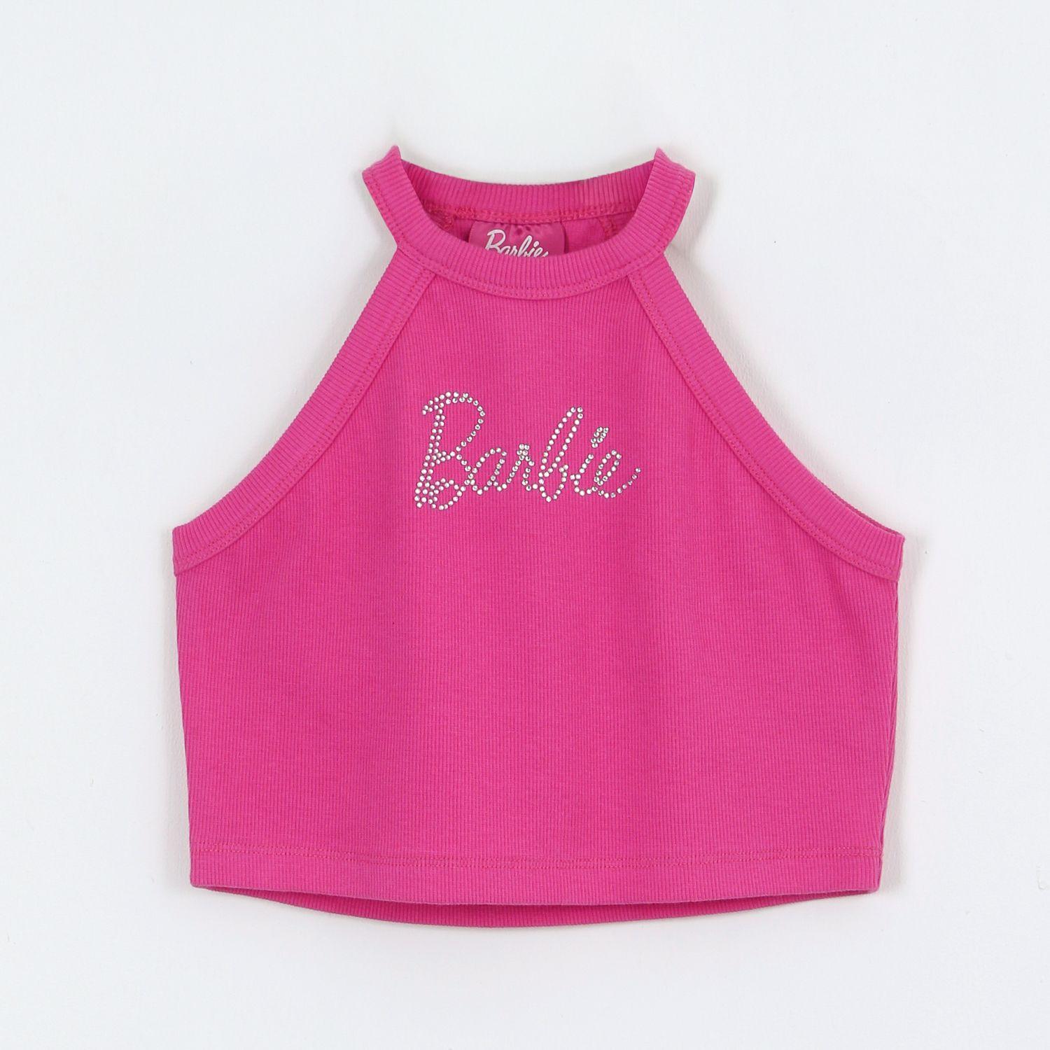 Polera Sin Mangas Niña Barbie Rosado-0