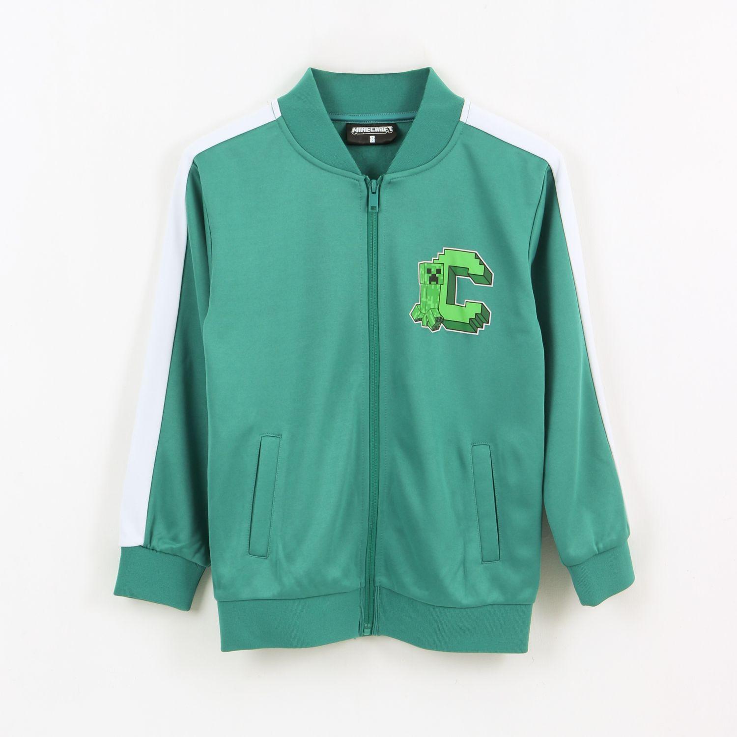 Polerón con Cierre Niño Back Print Verde Minecraft-0