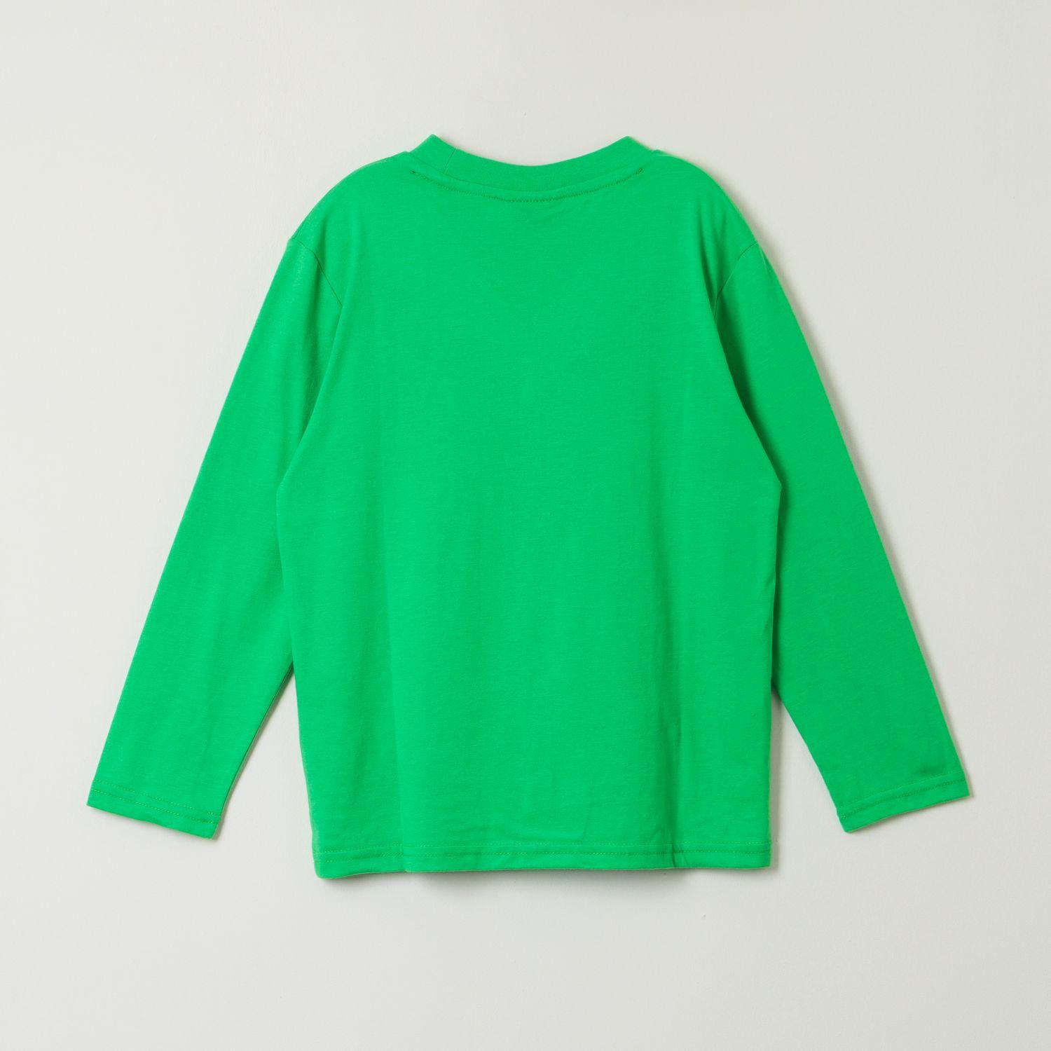 Polera Manga Larga Niño Boom Sss Verde Minecraft-2