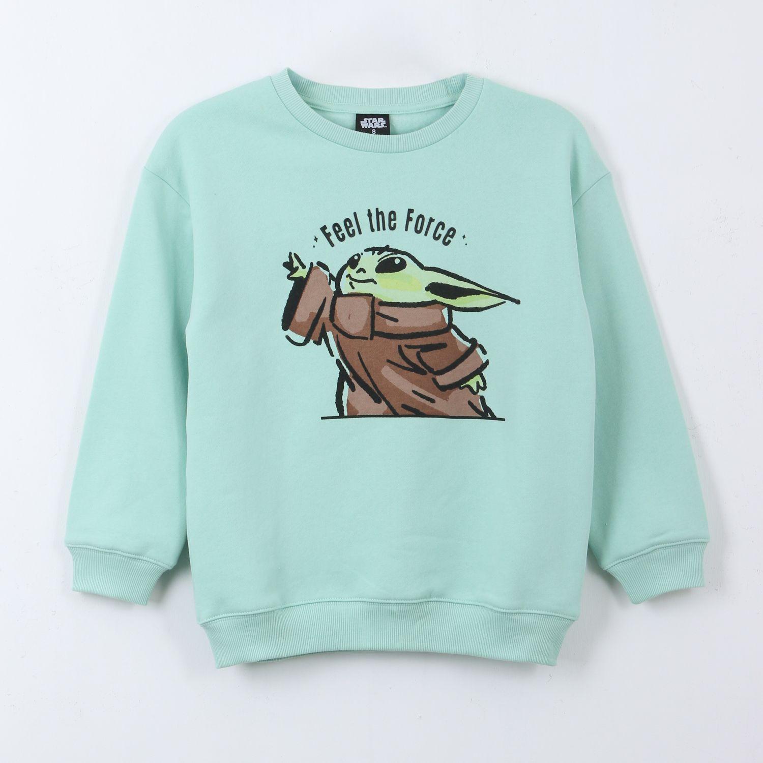 Polerón Cerrado Niño Feel The Force Grogu Verde Star Wars-0