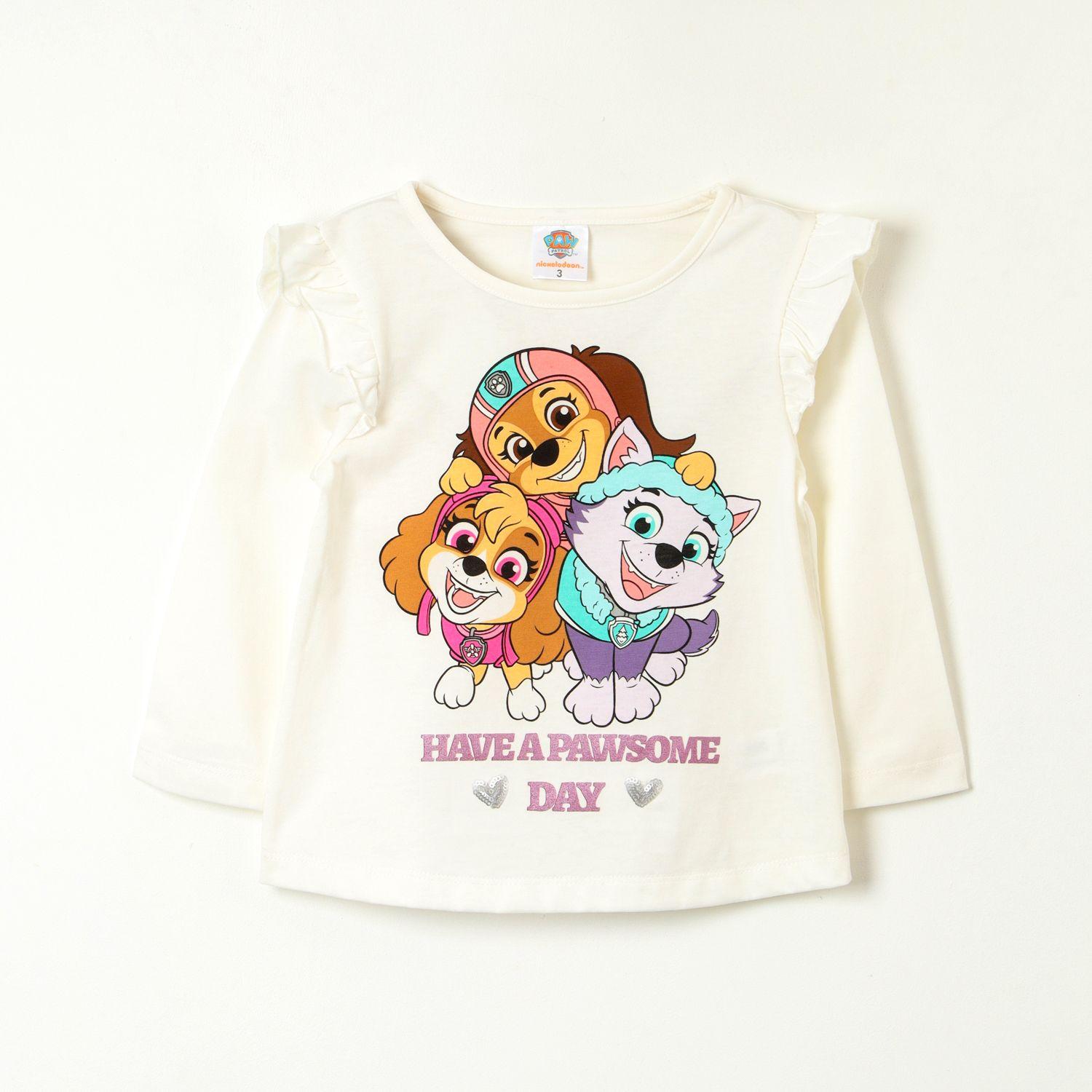 Polera Manga Larga Niña Pawsome Day Rosado Paw Patrol-0