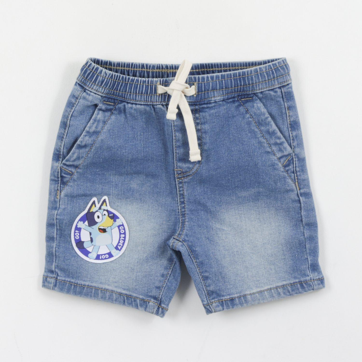 Short Niño Cordón Denim Logo Bluey-0