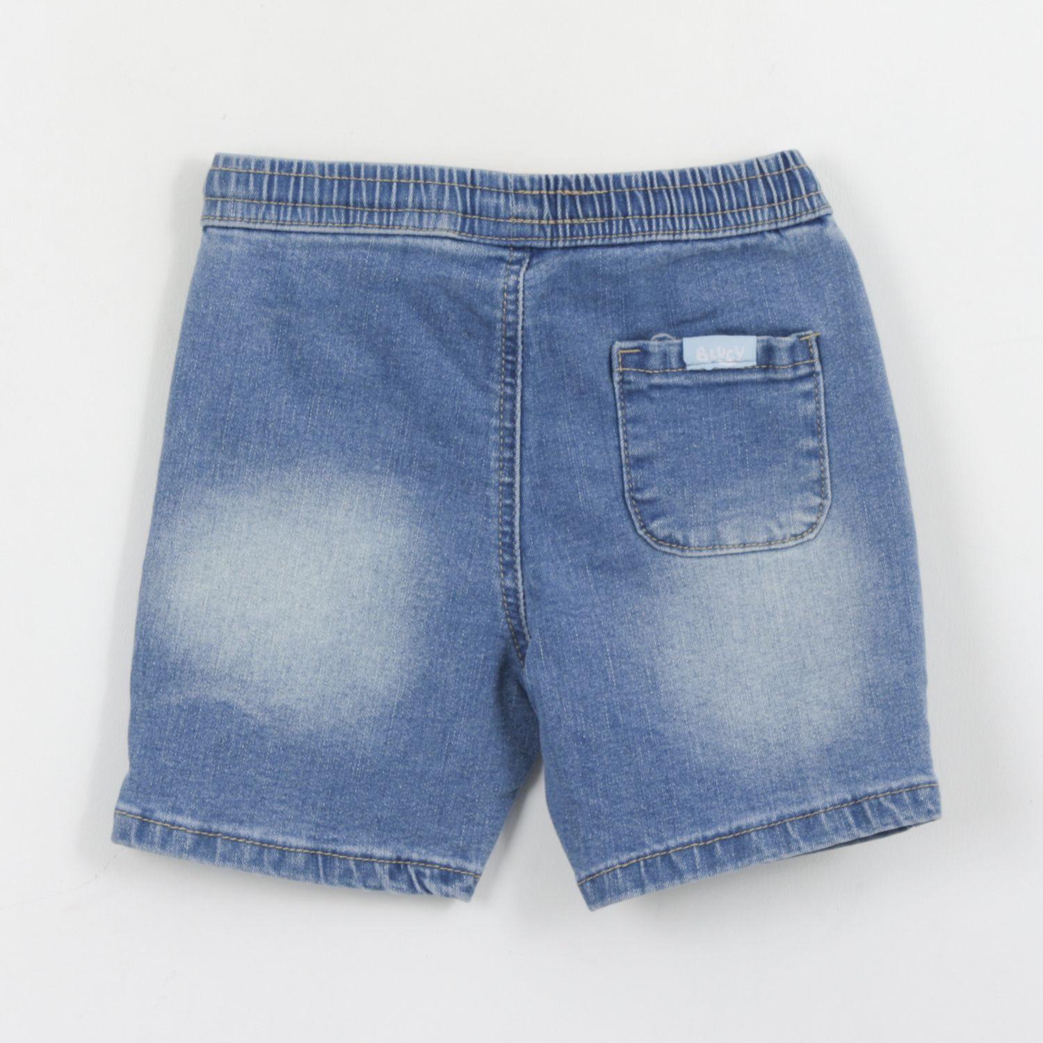 Short Niño Cordón Denim Logo Bluey-1