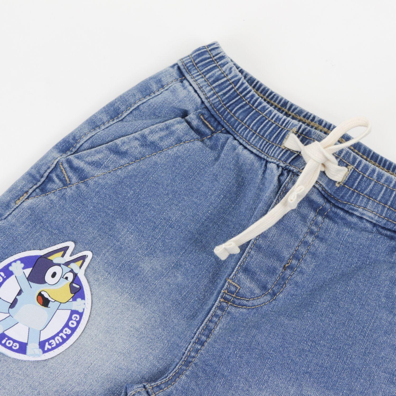 Short Niño Cordón Denim Logo Bluey-2