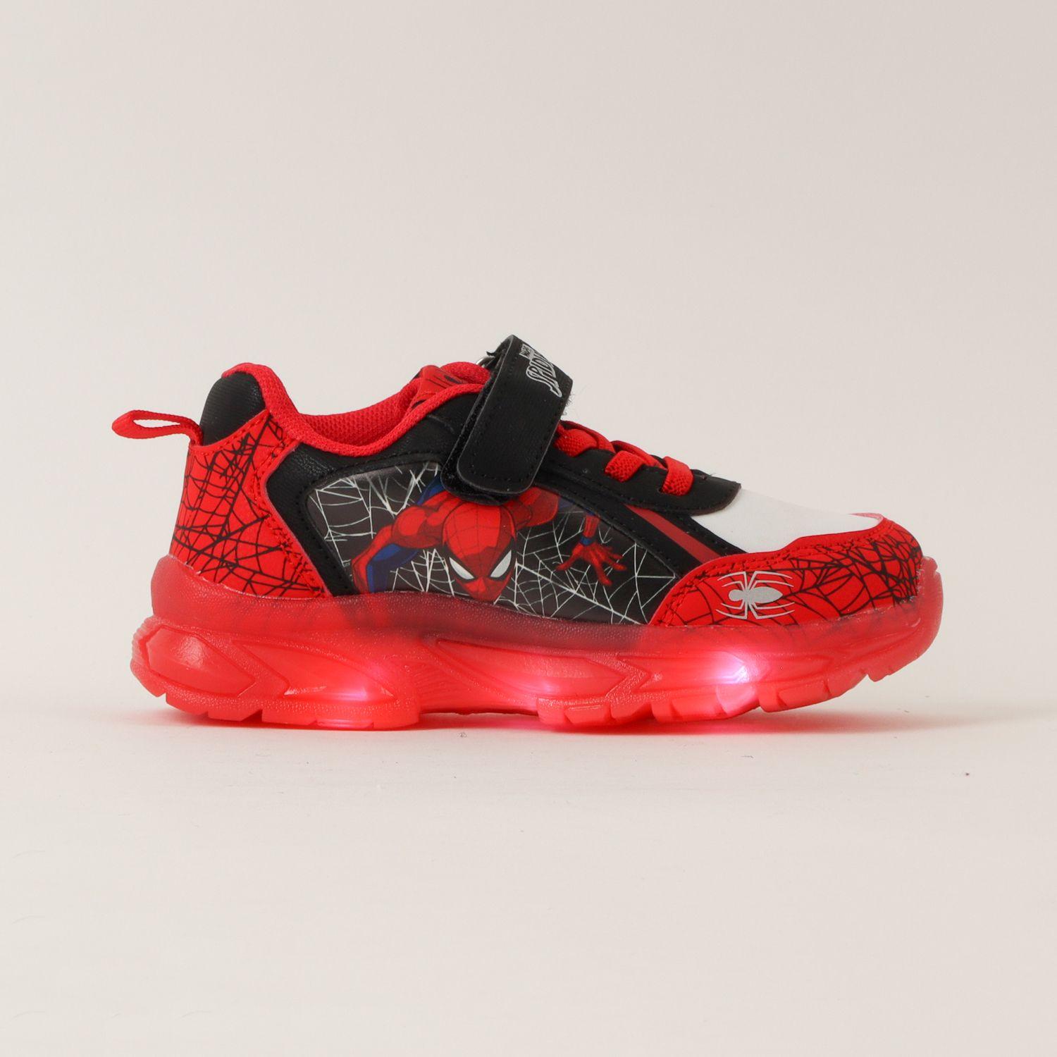 Zapatilla Con Luces Niño Spiderman Telaraña Rojo Marvel-0