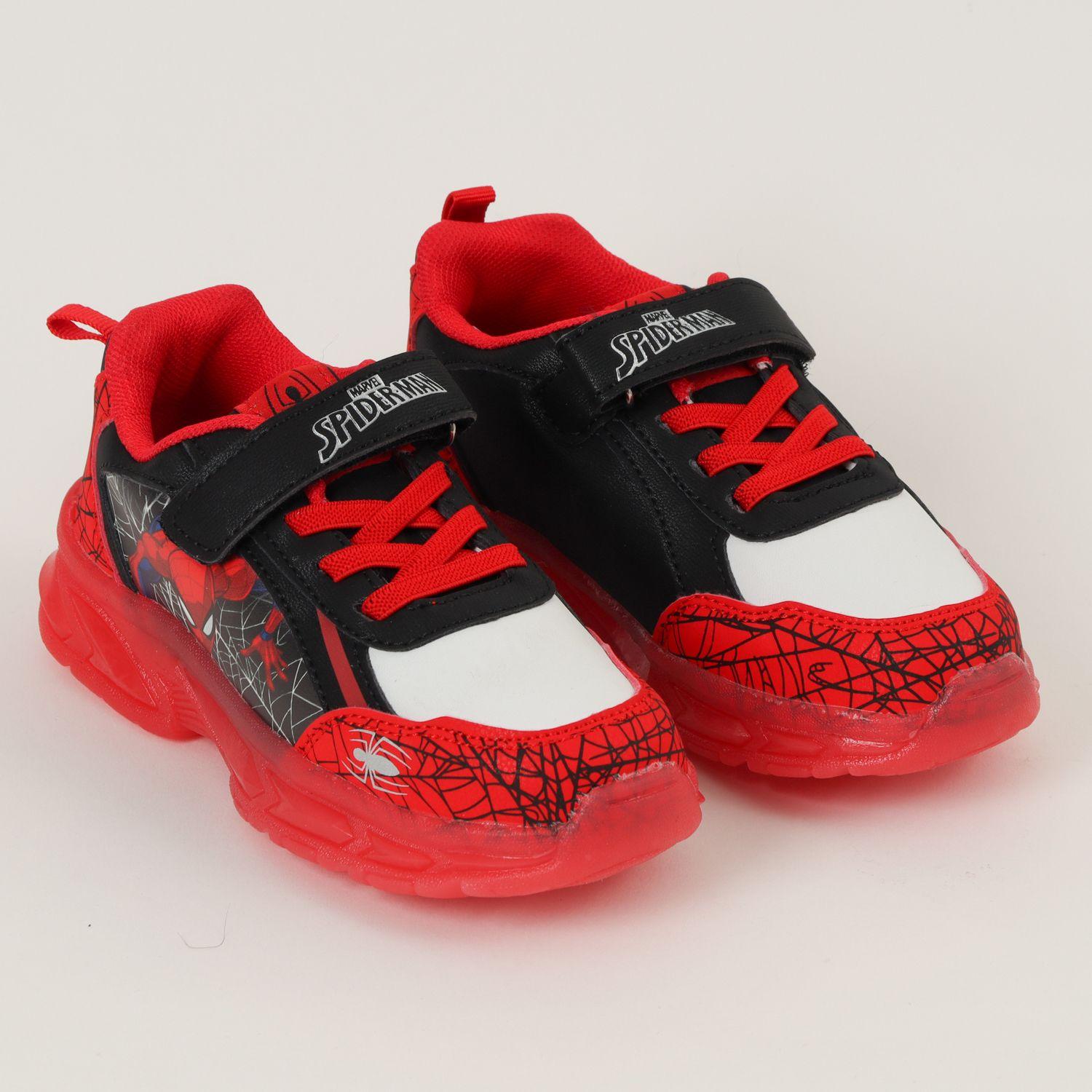 Zapatilla Con Luces Niño Spiderman Telaraña Rojo Marvel-1