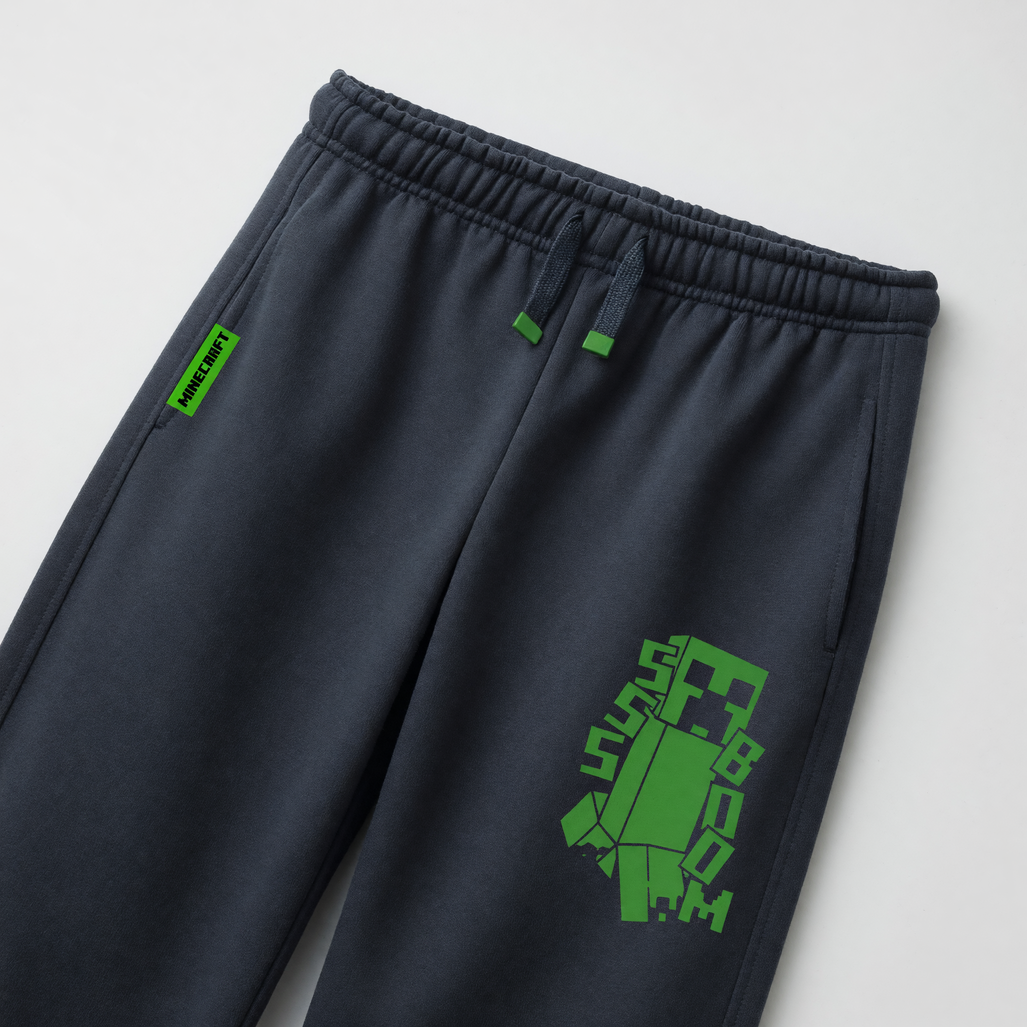 Pantalón de Buzo Niño Minecraft Estampado Negro-2