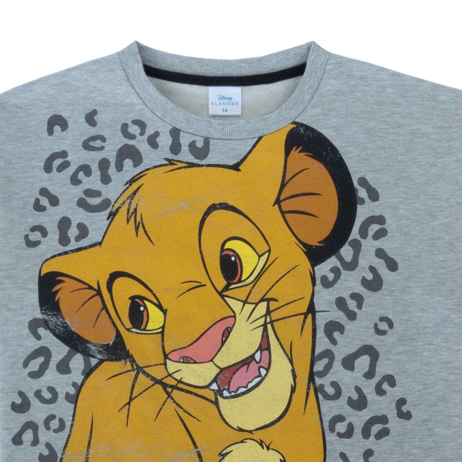 Poleron Niña Rey León Jugueton Gris Disney-4