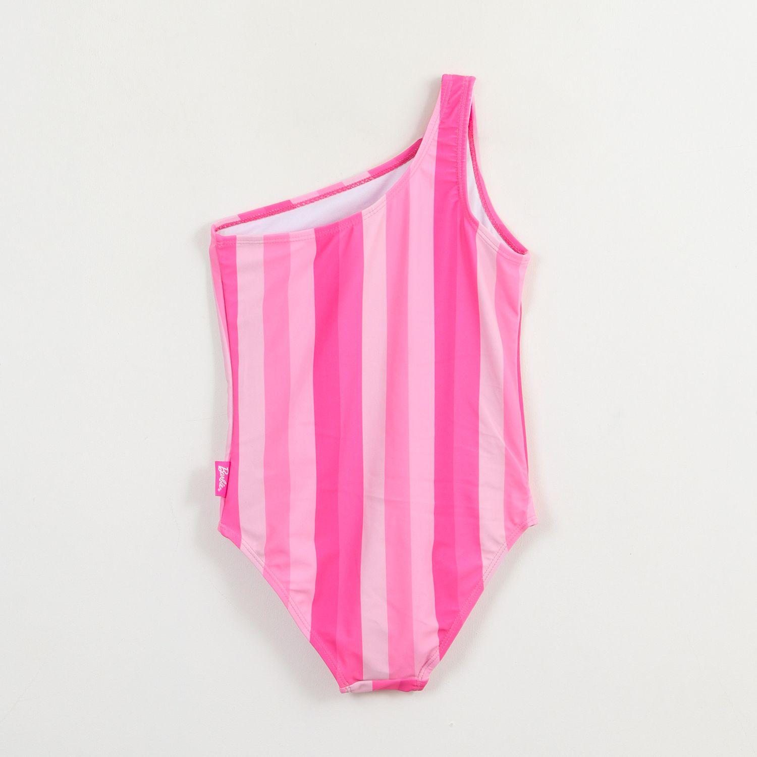 Traje de baño entero Niña Fucsia Rayas Estampado Barbie-1