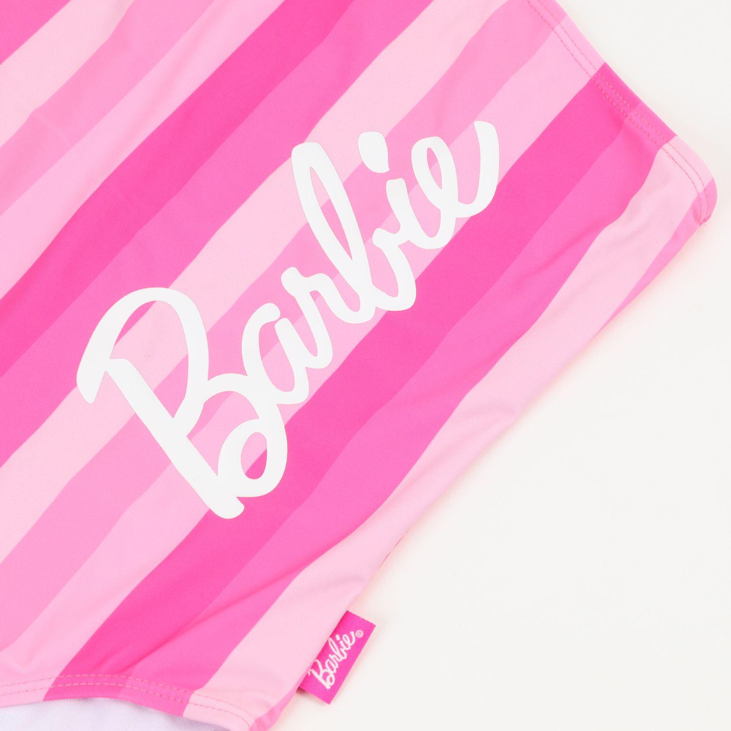 Traje de baño entero Niña Fucsia Rayas Estampado Barbie-2