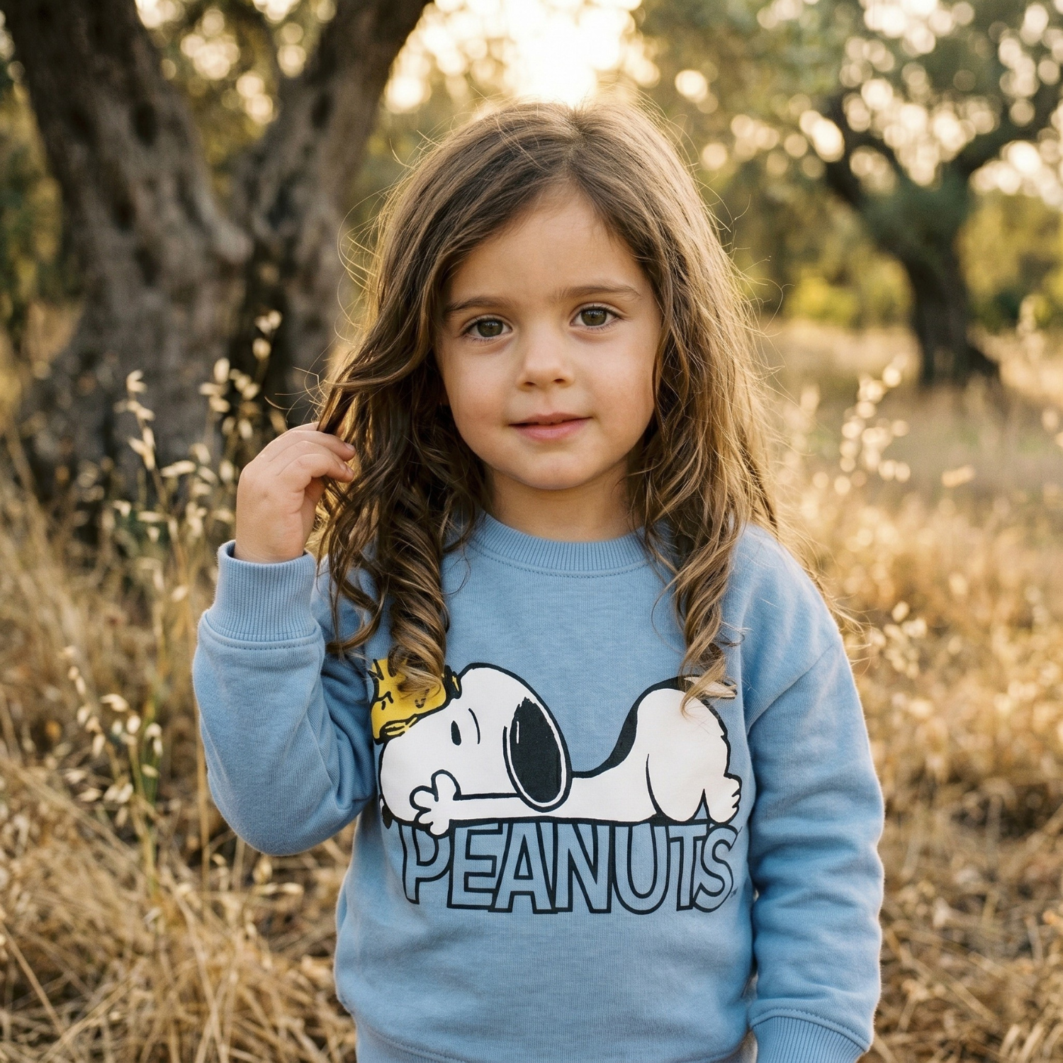 Polerón Cerrado Niña Celeste Snoopy-1