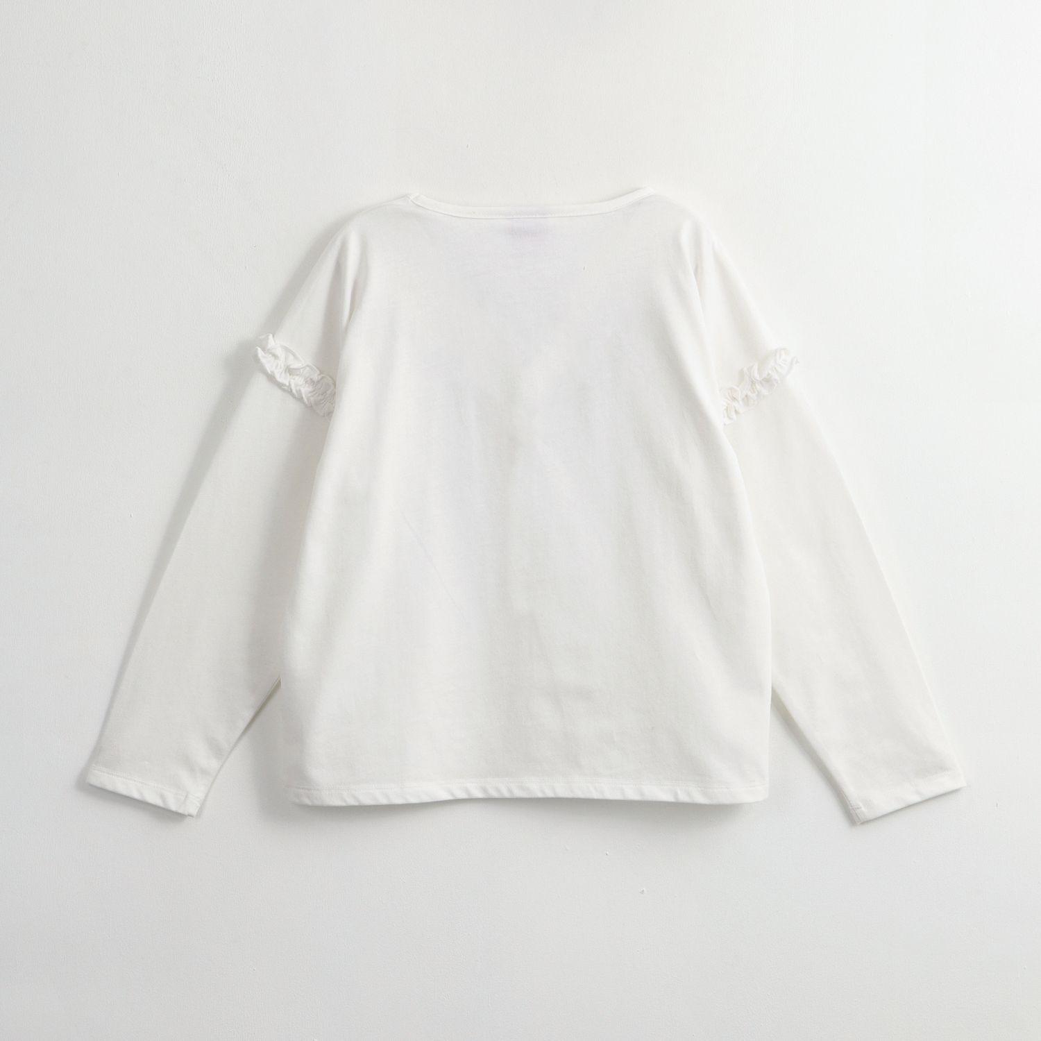 Polera Manga Corta Niña Lentejuelas Blanco Unicornio-4