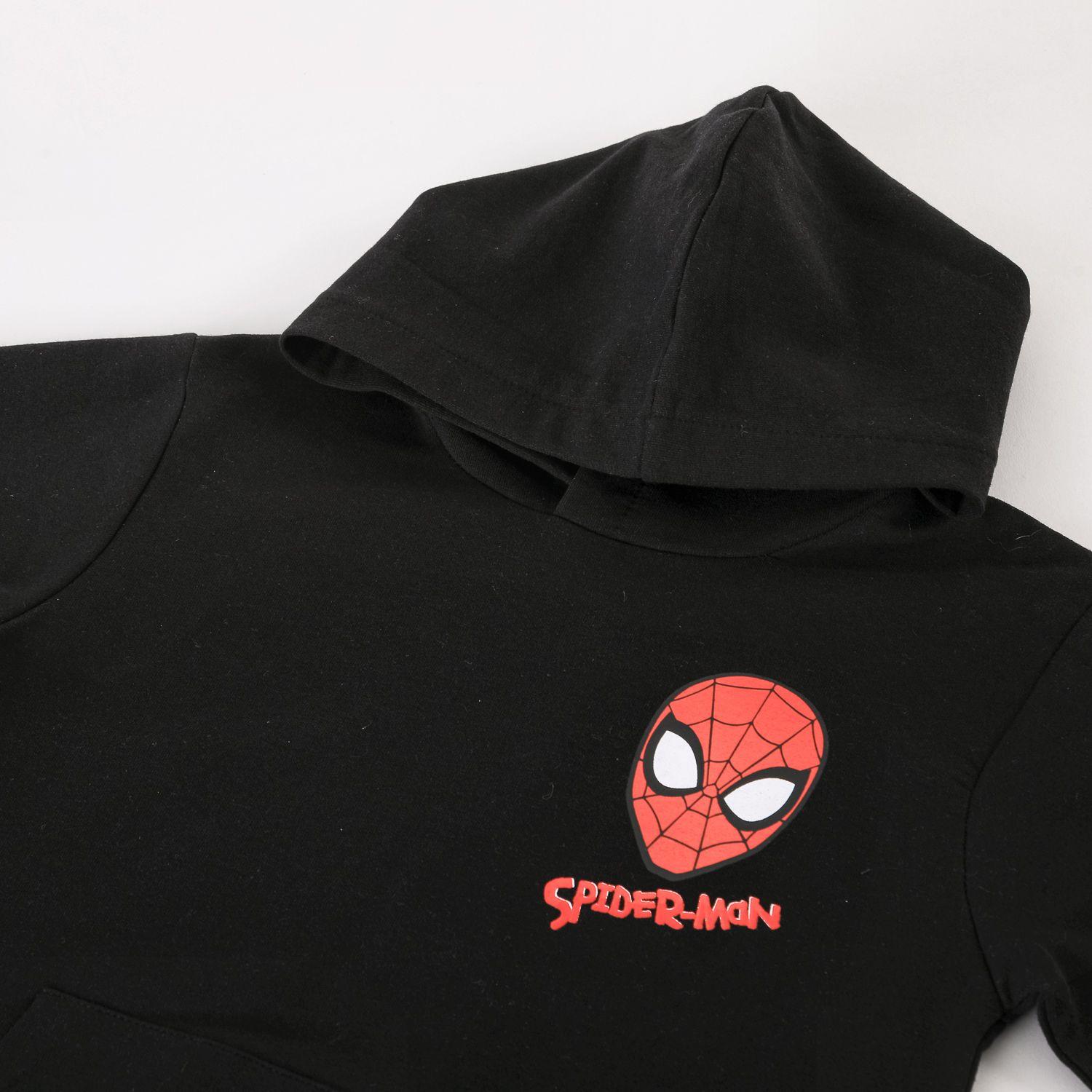 Polerón Cerrado Capucha Niño Spiderman Marvel Negro-3