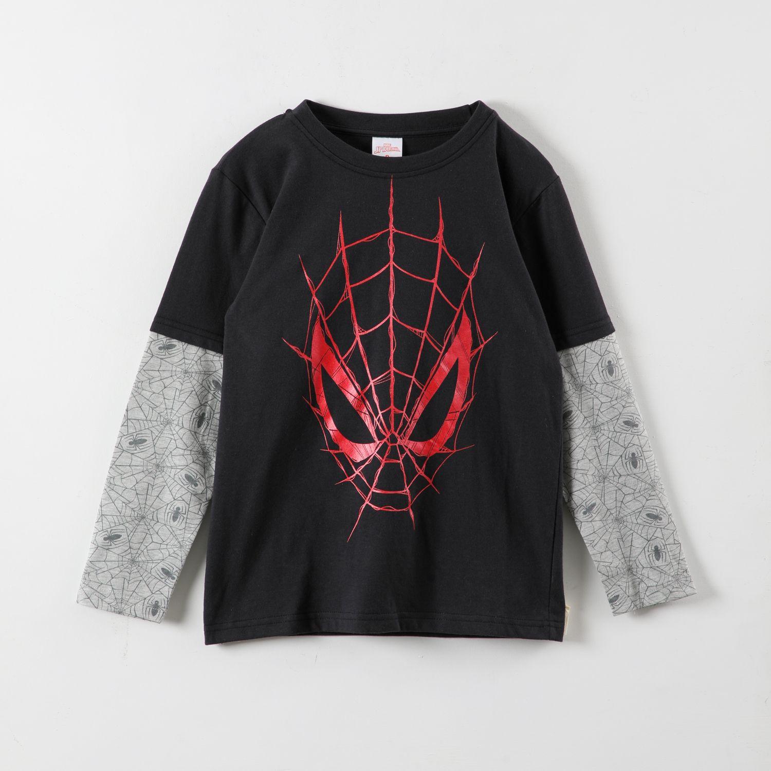 Polera Manga Larga Niño Spiderman Telaraña Negro Marvel-0