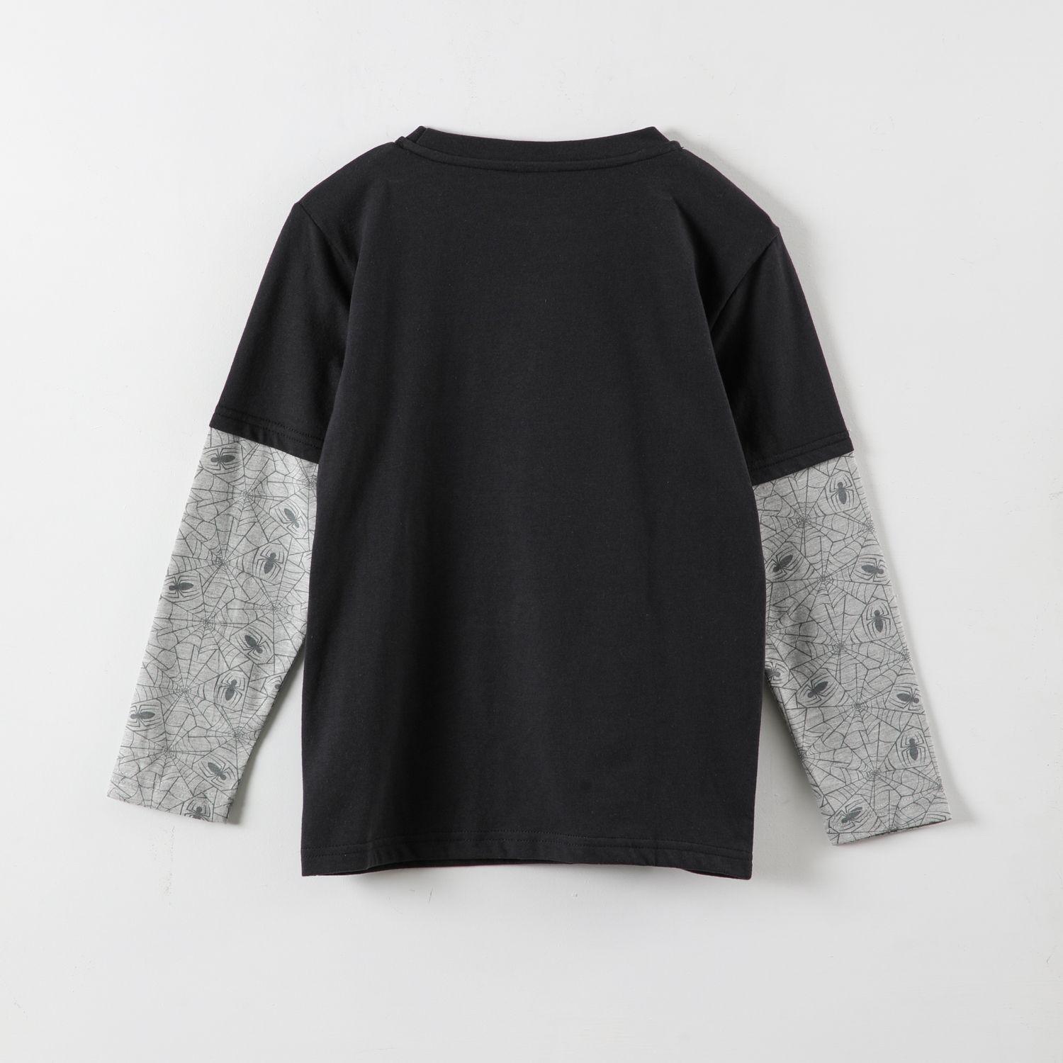 Polera Manga Larga Niño Spiderman Telaraña Negro Marvel-2