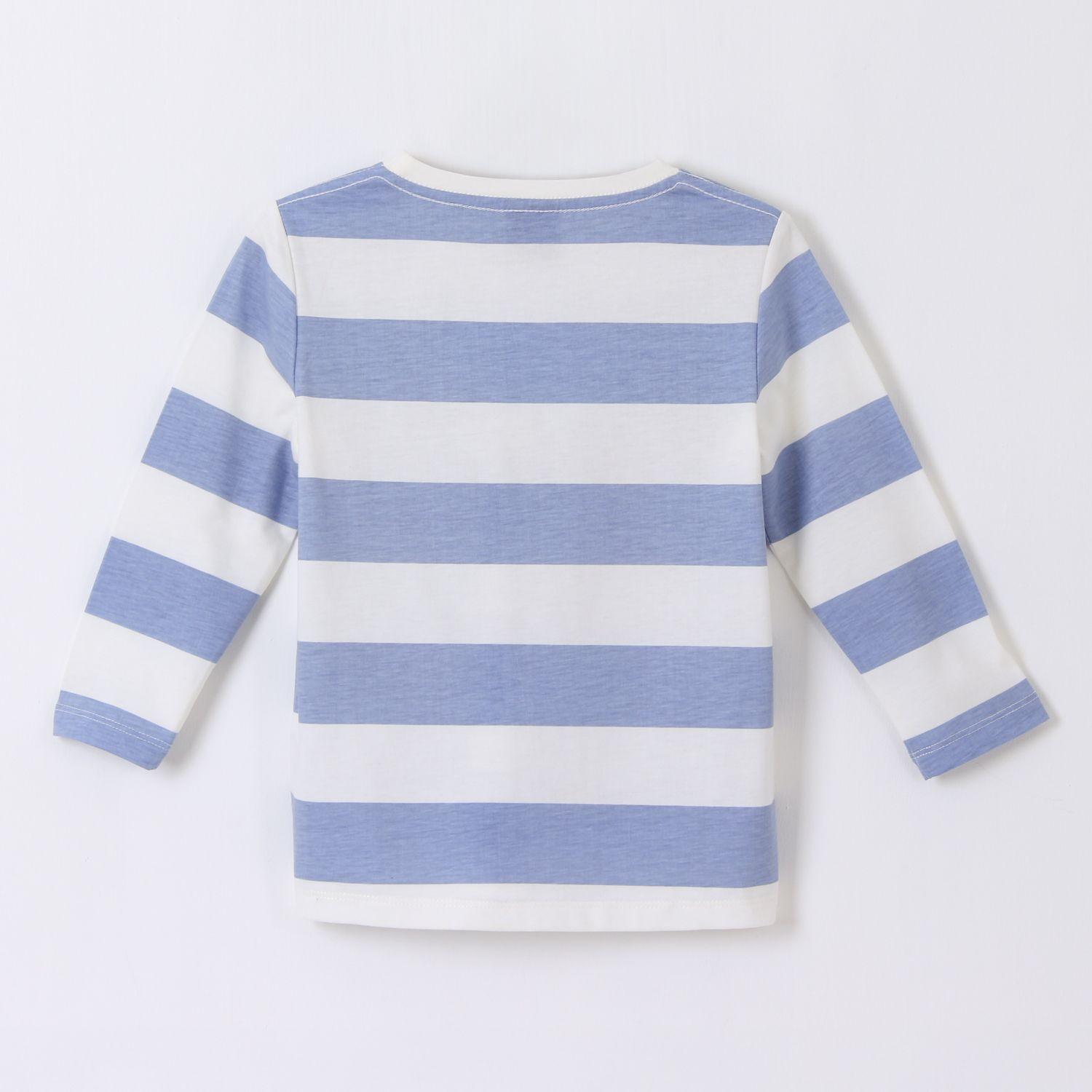 Polera Manga Larga Niño Rayas Mickey Mouse Azul Disney-1