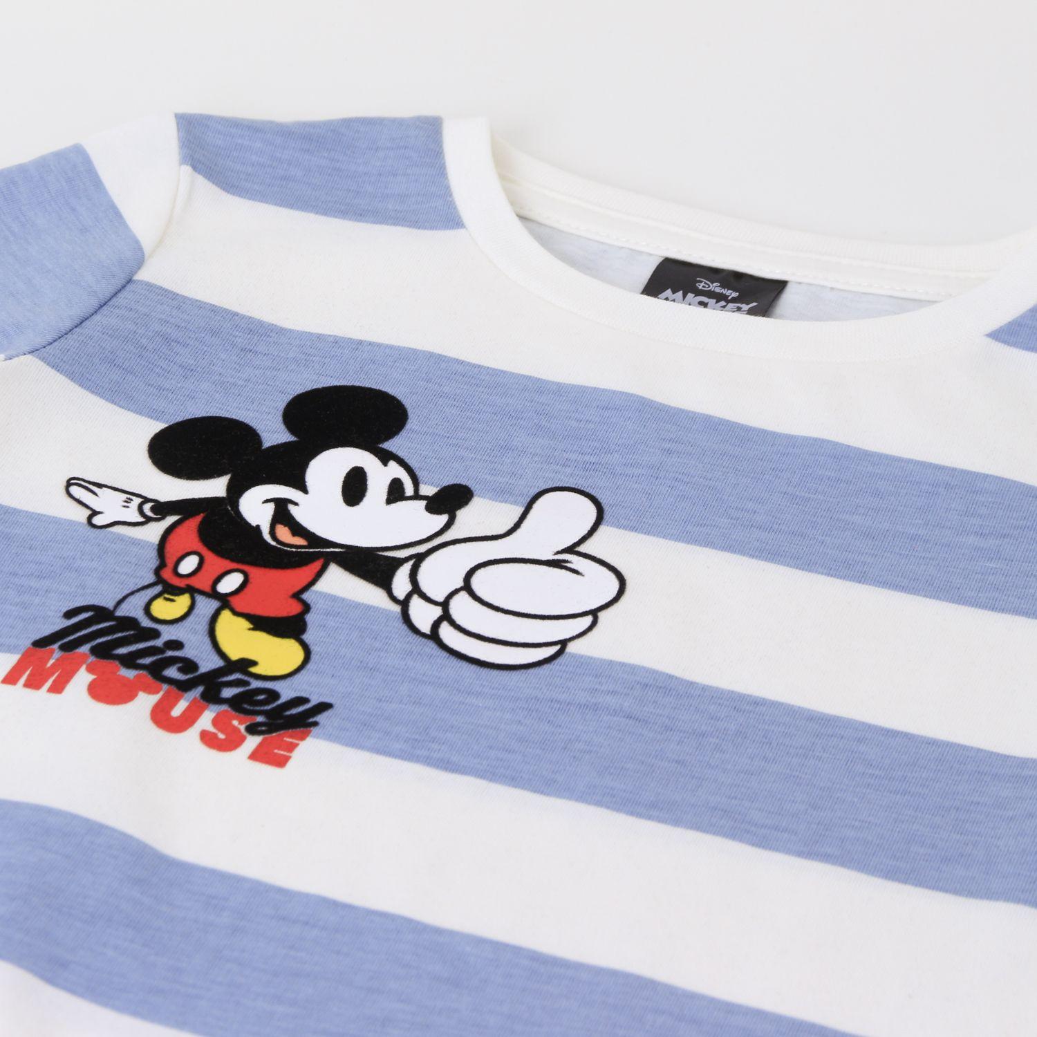 Polera Manga Larga Niño Rayas Mickey Mouse Azul Disney-2