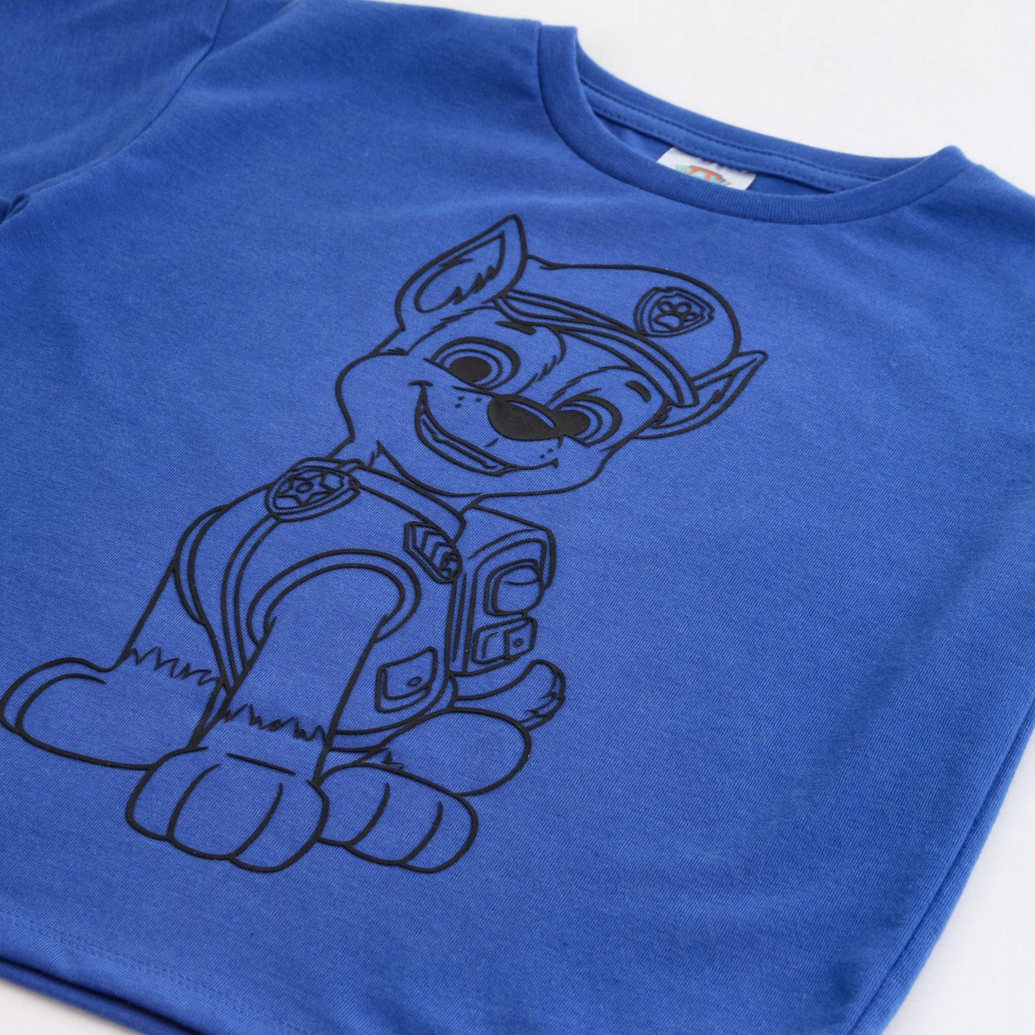 Polera Manga Corta Niño Paw Patrol Chase Outline Azul-2