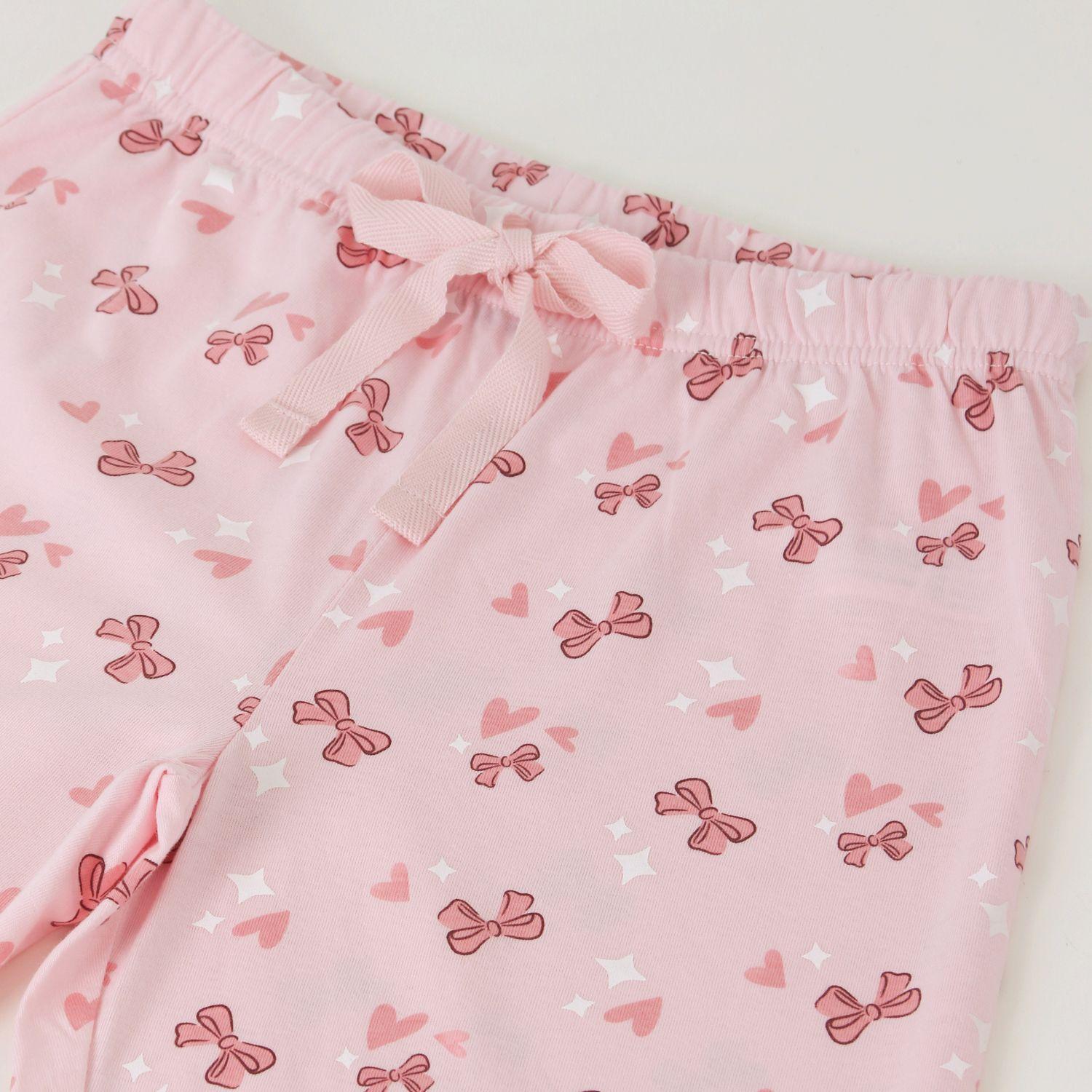 Pijama Manga Larga Niña Cinta Minnie Mouse Rosado Disney-3