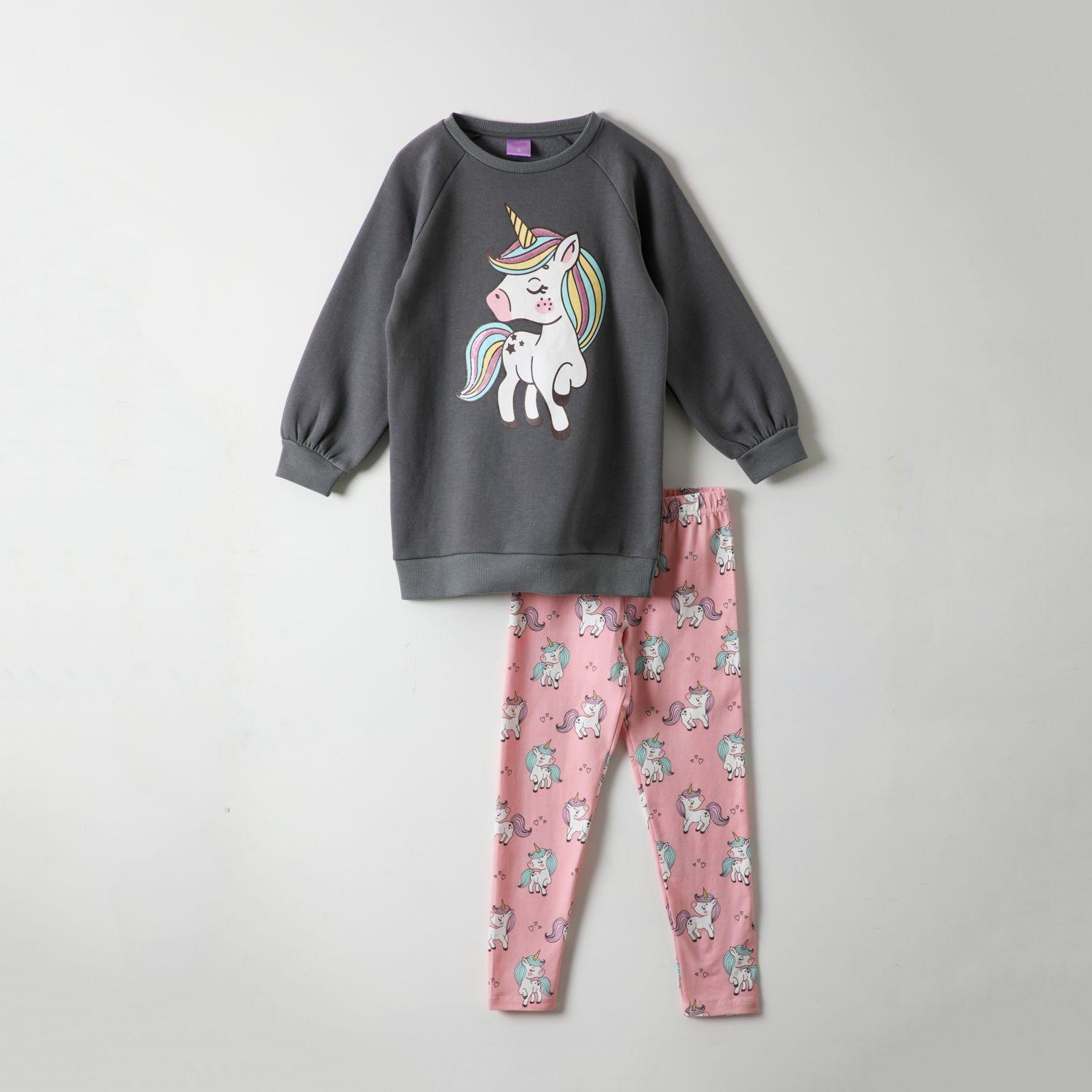 Conjunto Niña Cute Gris Unicornio-0