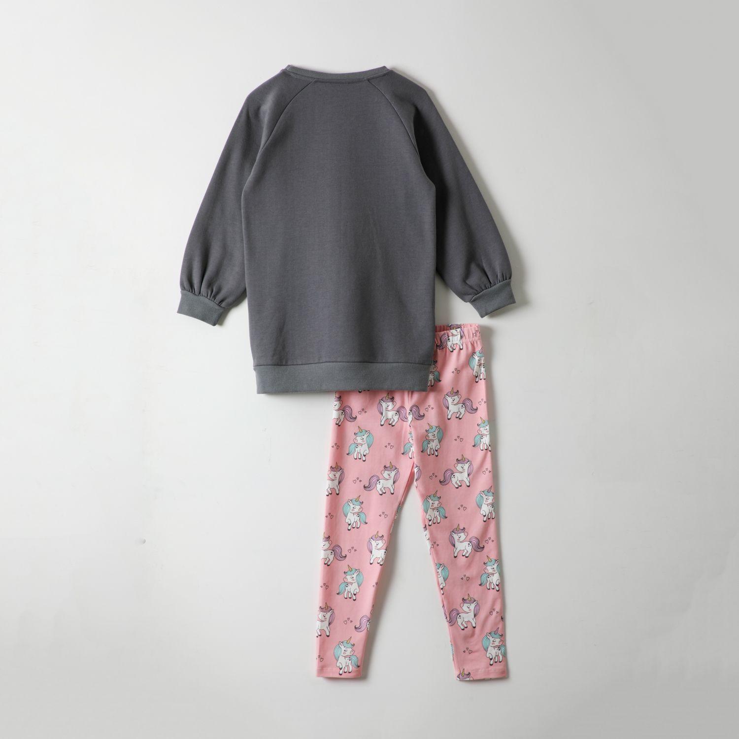 Conjunto Niña Cute Gris Unicornio-3