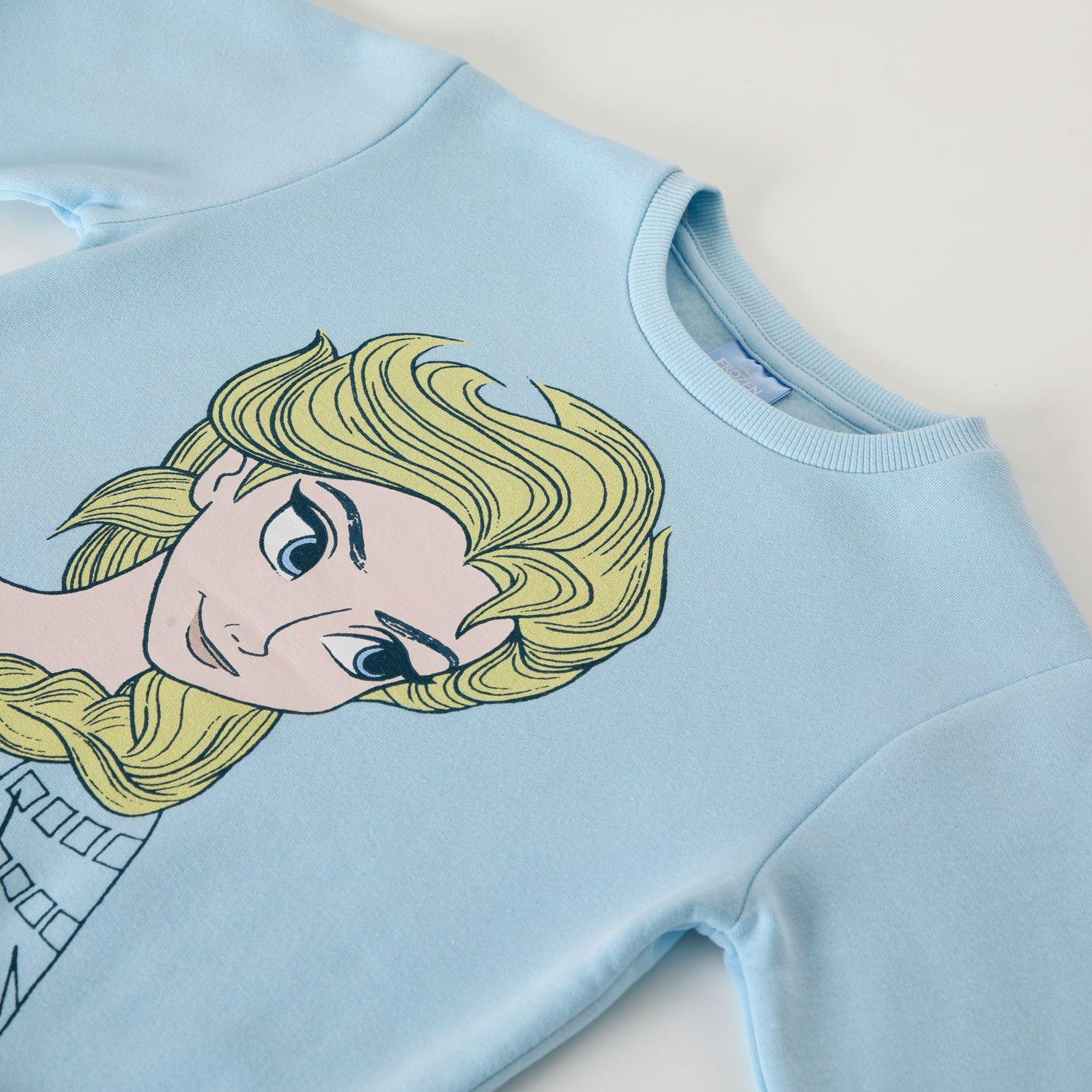 Poleron Niña Frozen Dibujo Celeste Disney-1