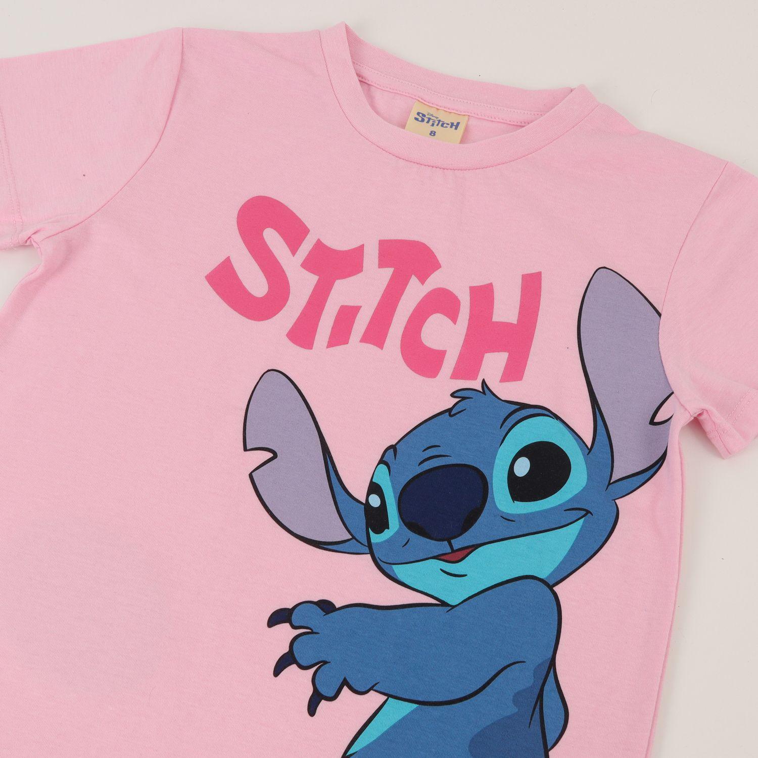 Polera Manga Corta Niña Rosado Stitch Lilo & Stitch Disney-2