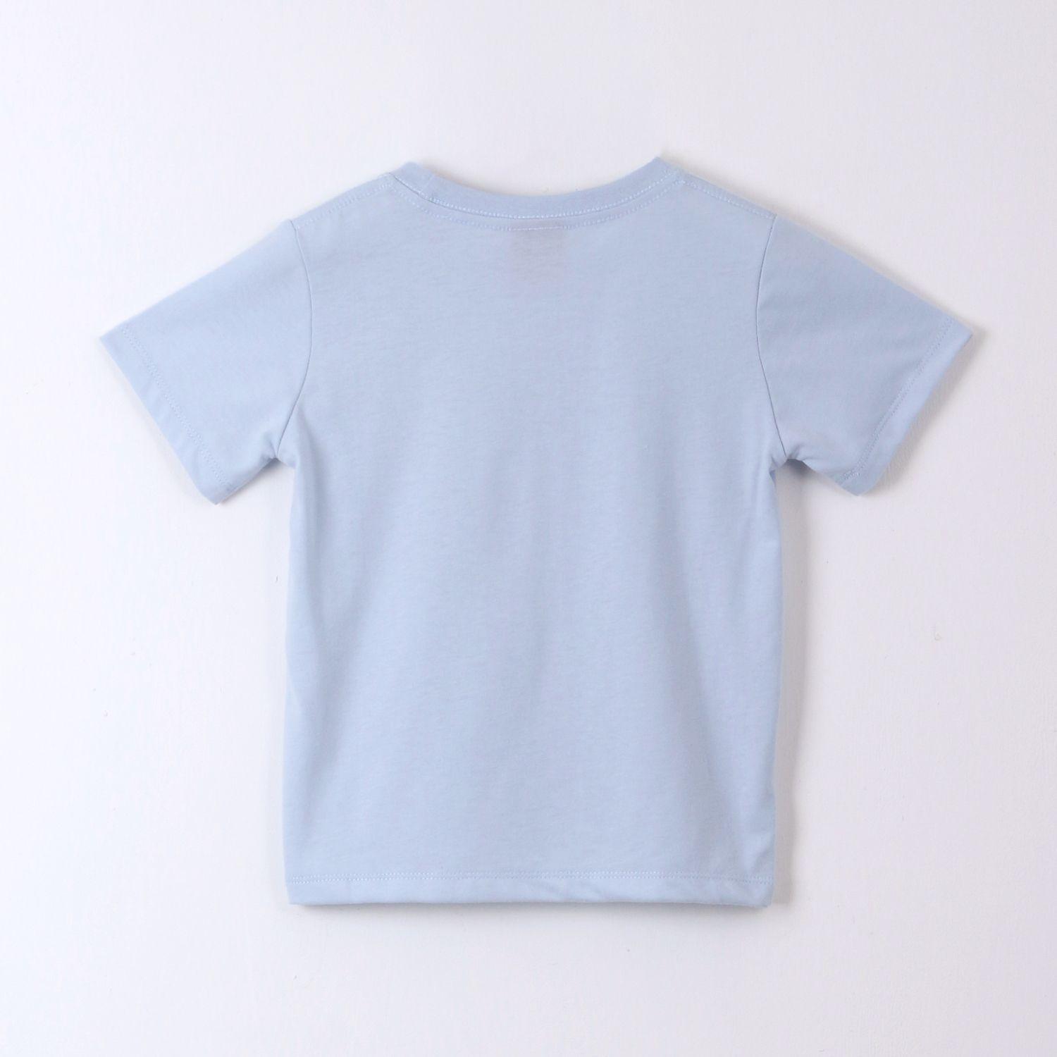 Polera Manga Corta Niño McQueen Cars Disney Celeste-1